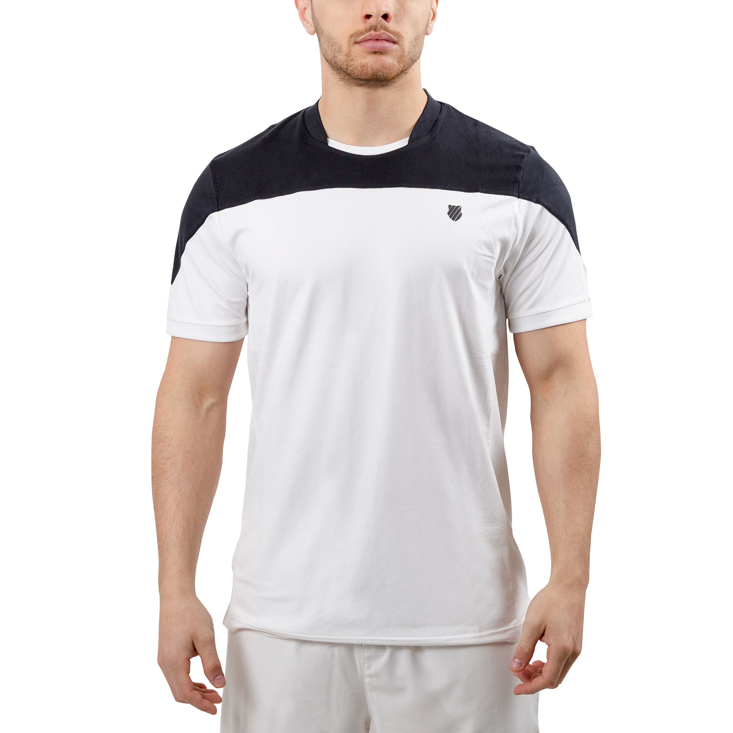 K-Swiss Hypercourt Block Crew T-Shirt - White/Black