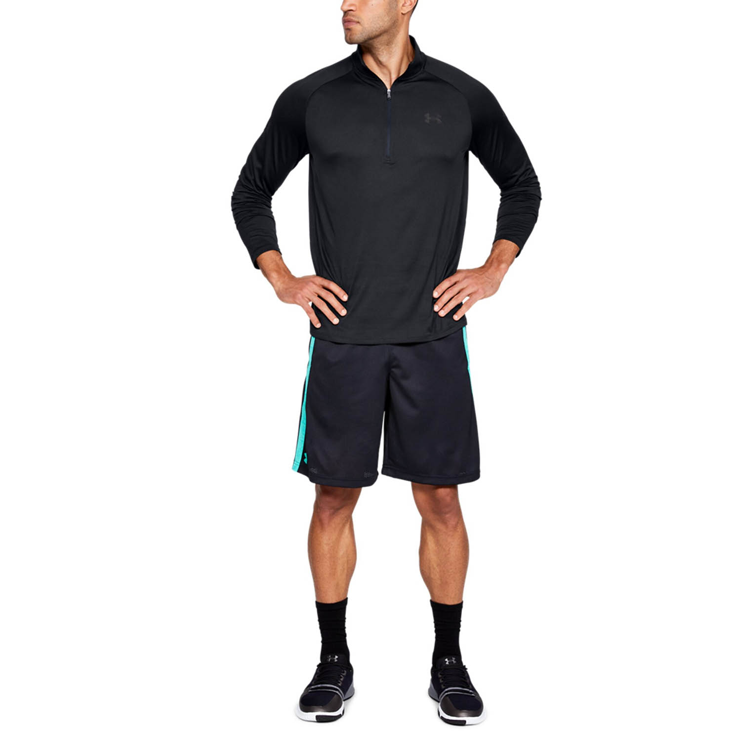 Under Armour Tech 2.0 1/2 Zip Shirt - Black/Charcoal
