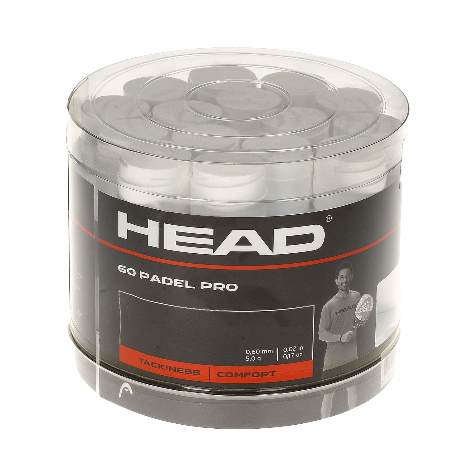 Head Padel Pro x 60 Box Overgrip - White
