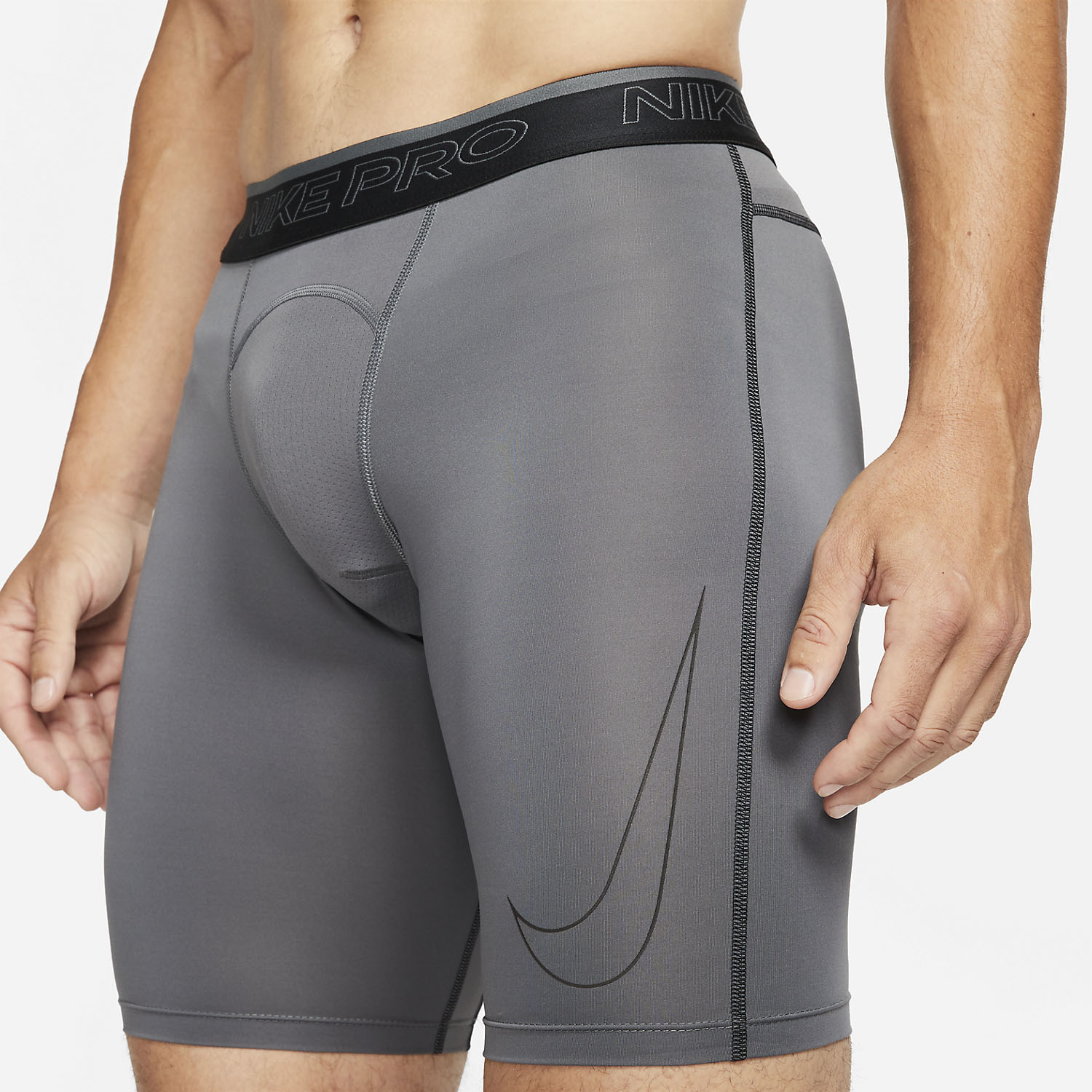 Nike Pro Dri-FIT Logo Men's Padel Short Tights - Iron Grey/Black