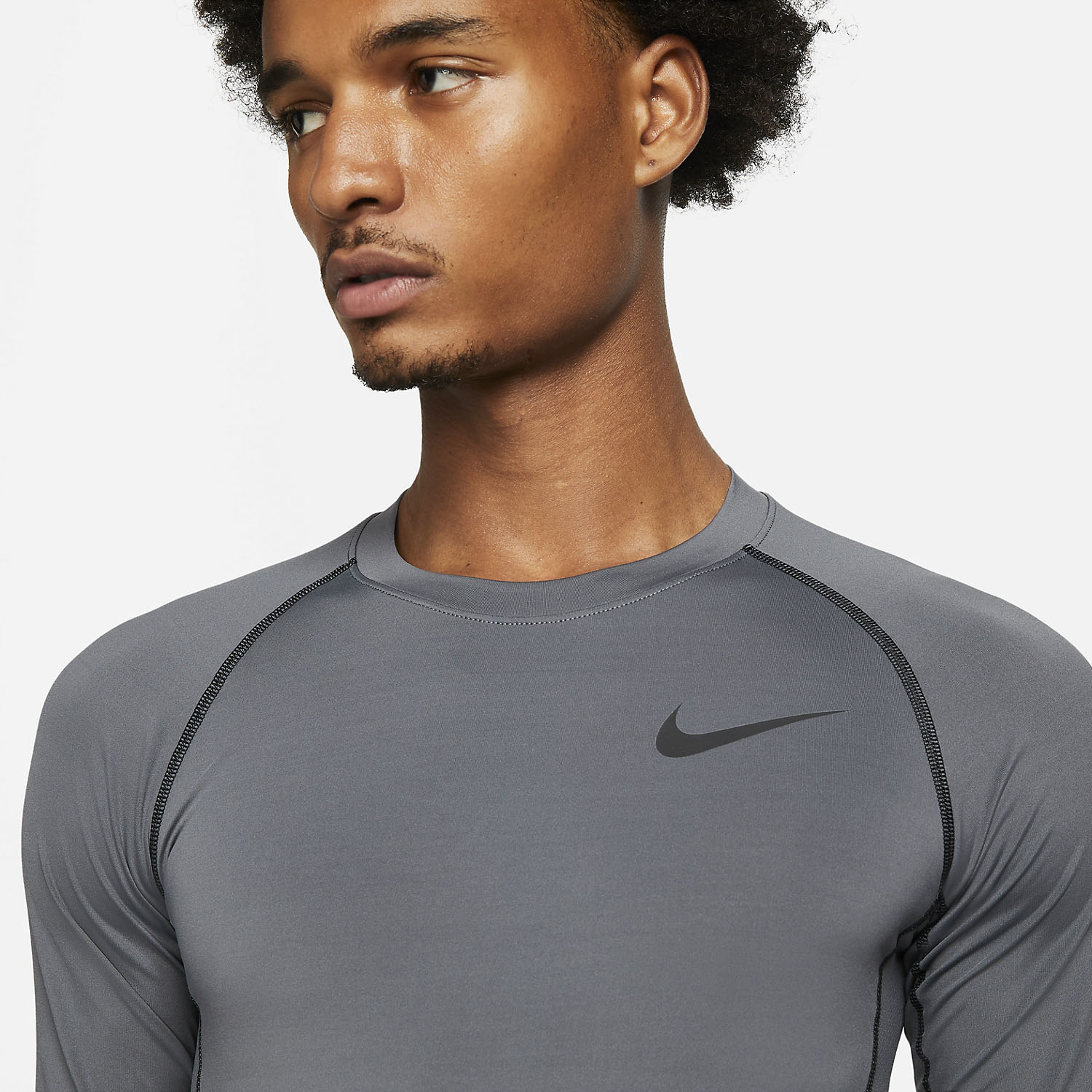 Nike Pro Dri-FIT Swoosh Men's Padel Shirt - Iron Grey/Black