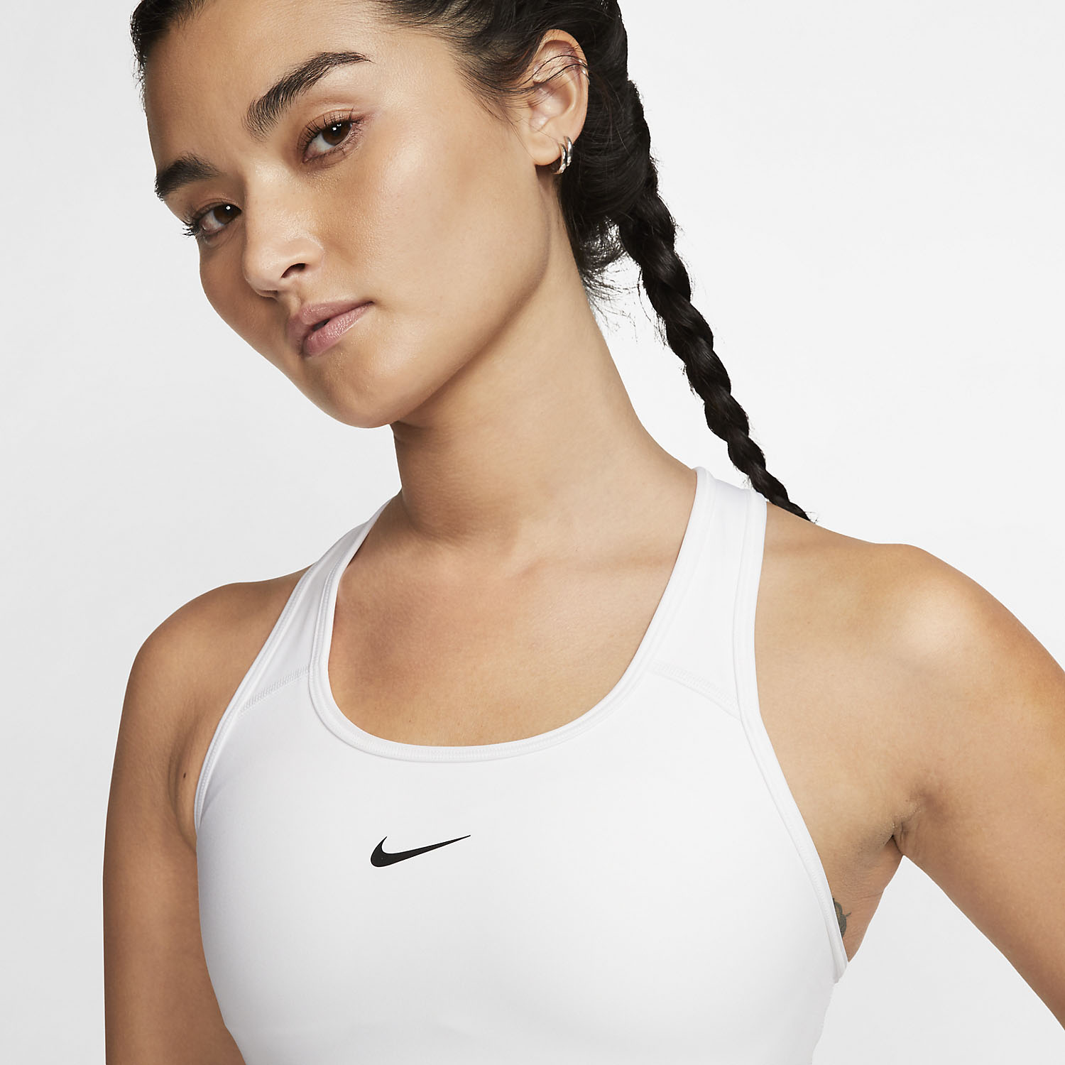 Nike Swoosh Women's Sports Bra - White/Black