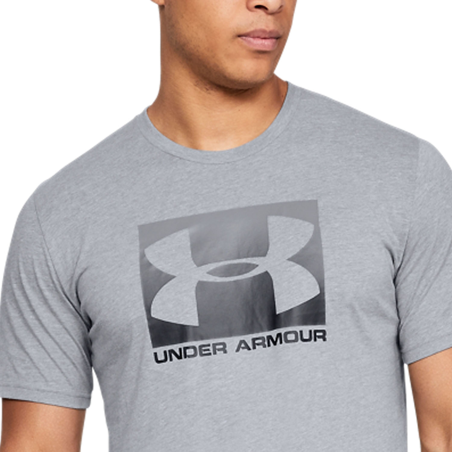 Under Armour Boxed Sportstyle T-Shirt - Steel Light Heather/Graphite/Black