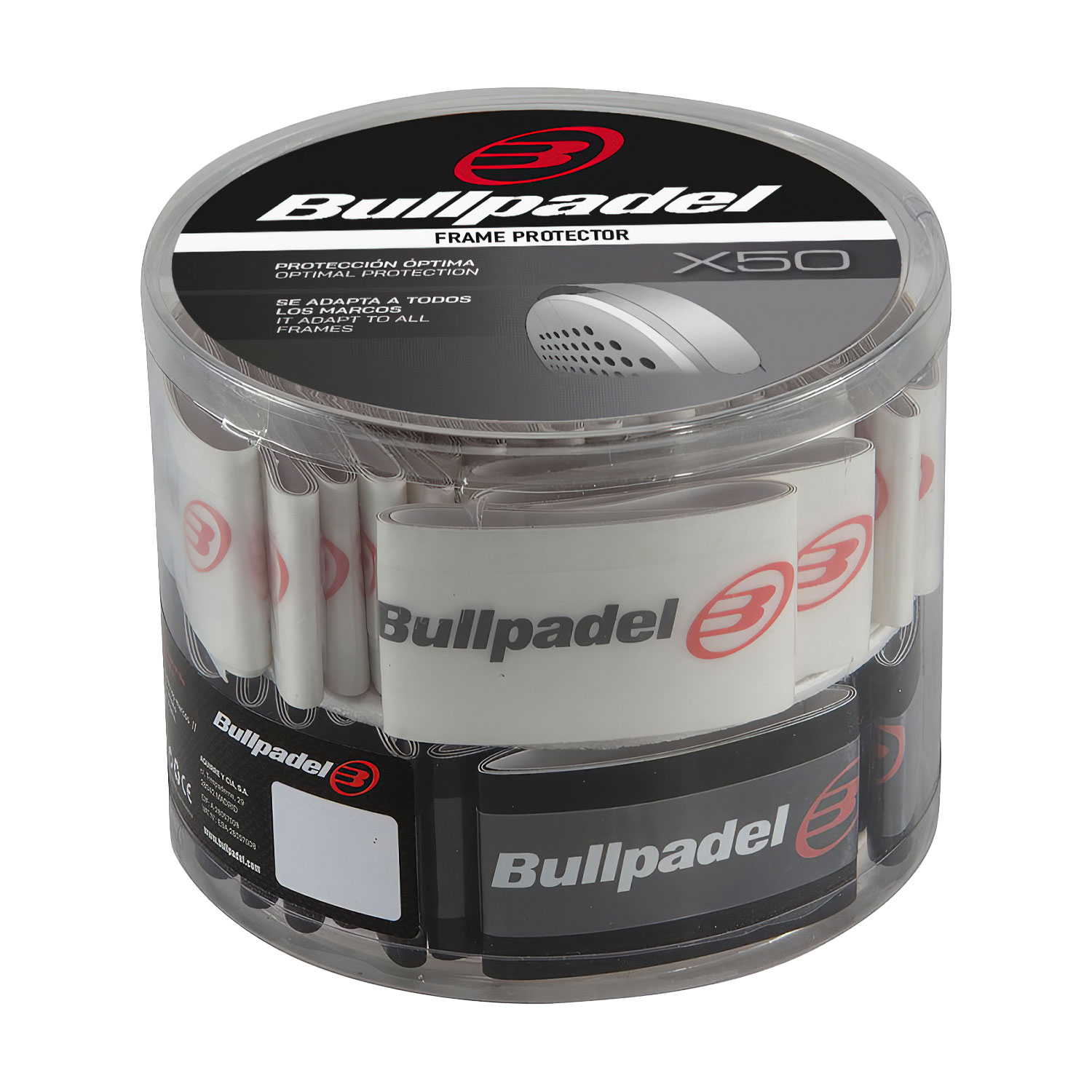 Bullpadel Logo x 50 Protective Tape - Negro/Trasparente