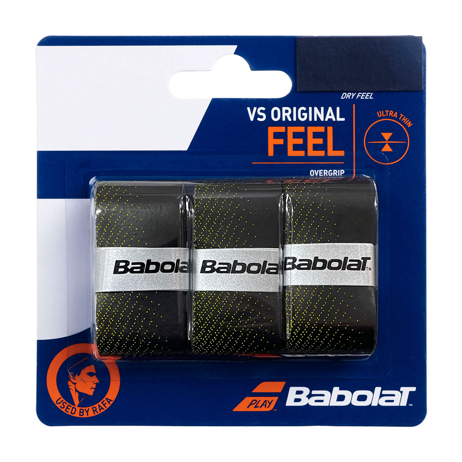 Babolat VS Original x 3 Racket Overgrip - Black/Fluo Yellow