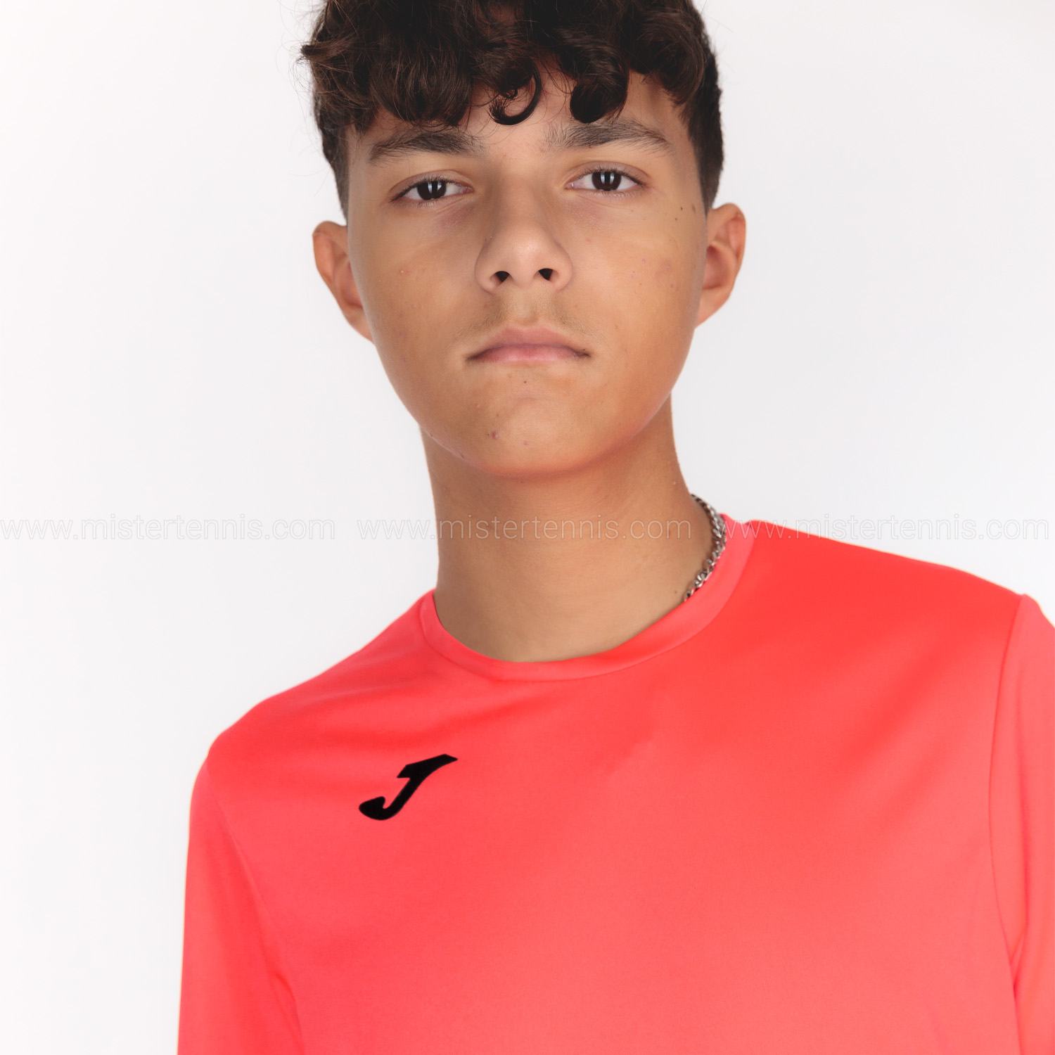 Joma Combi Camiseta de Padel Niño - Fluo Coral/Black