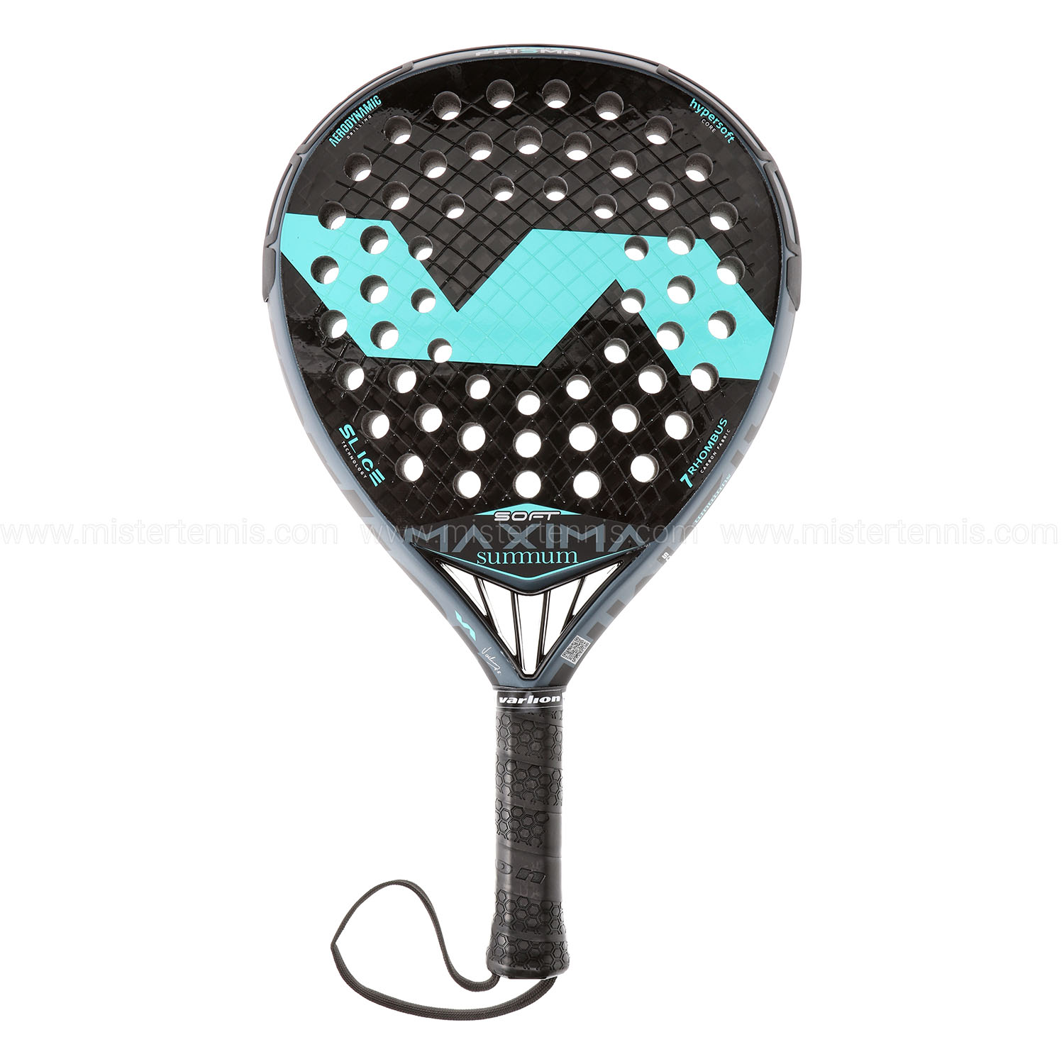 Varlion Maxima Summum Prisma Soft Padel Racket - Black/Turquoise
