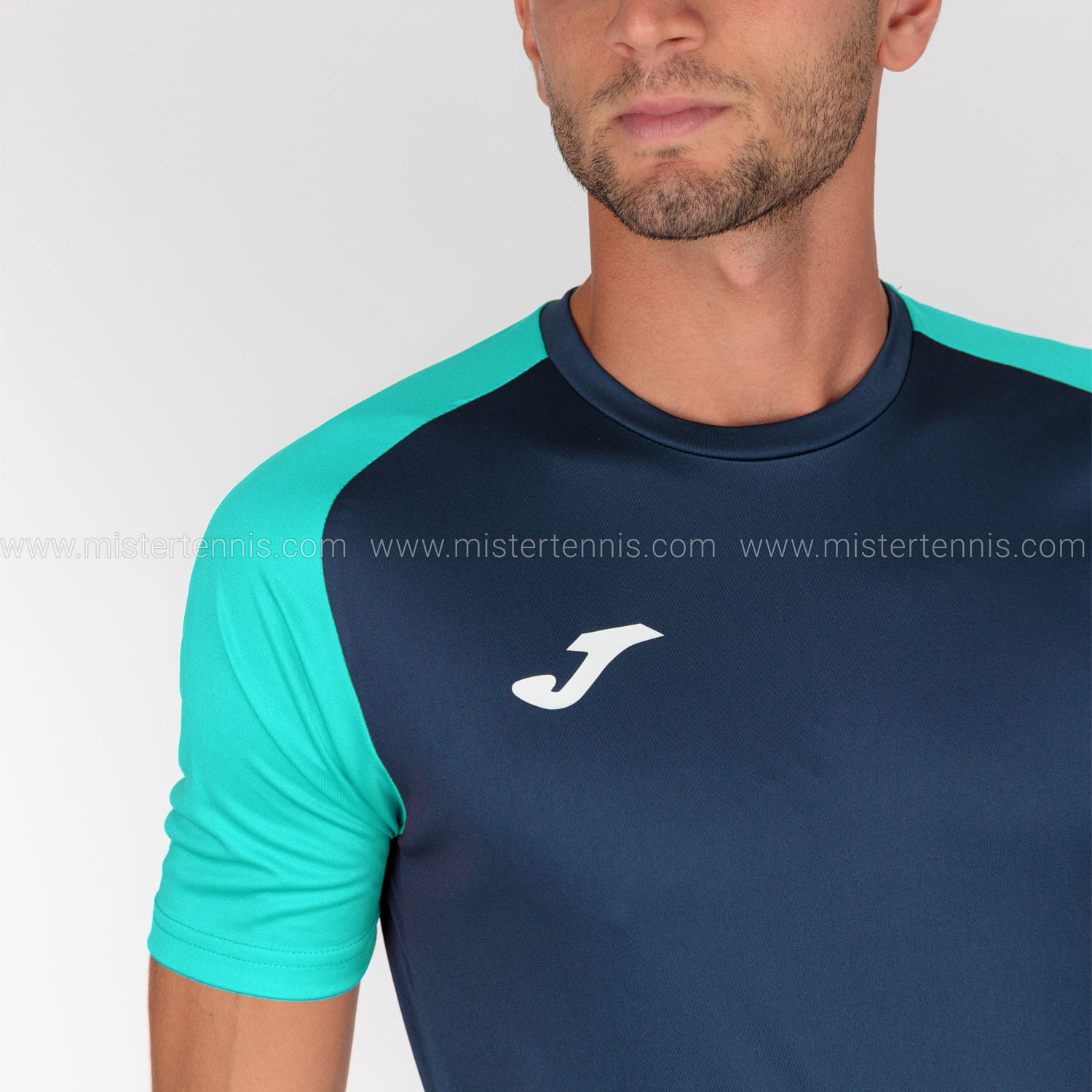 Joma Academy IV Camiseta de Padel Mujer - Navy/Fluor Turquoise