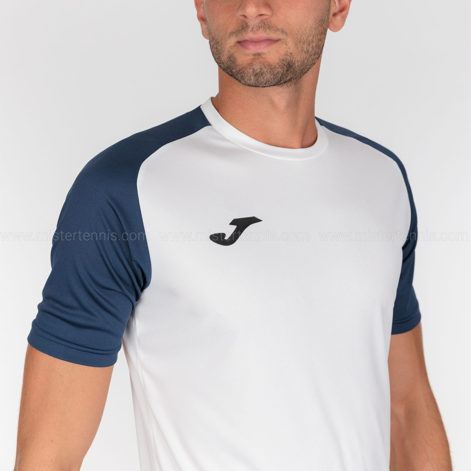 Joma Academy IV Camiseta de Padel Hombre - White/Navy