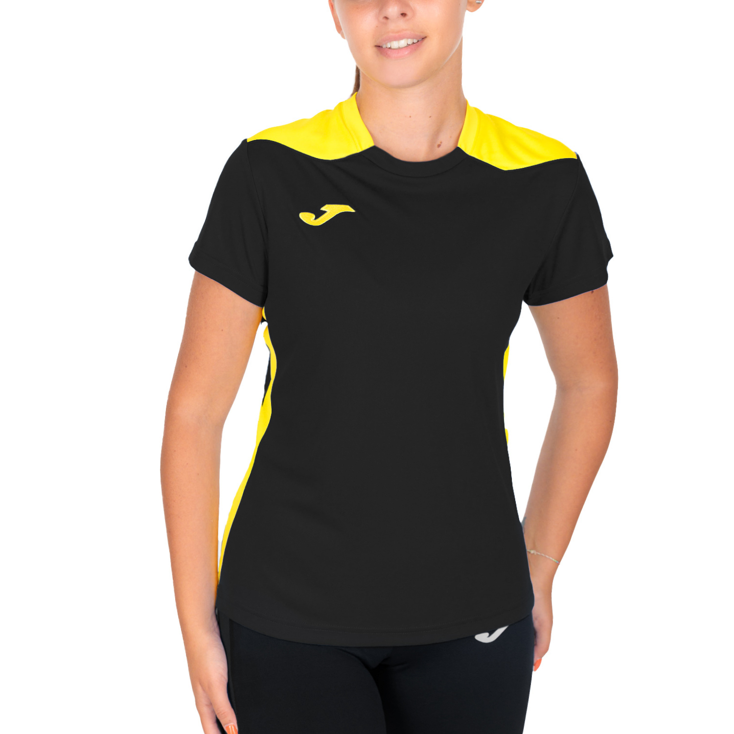 Joma Championship VI Logo T-Shirt - Black/Yellow
