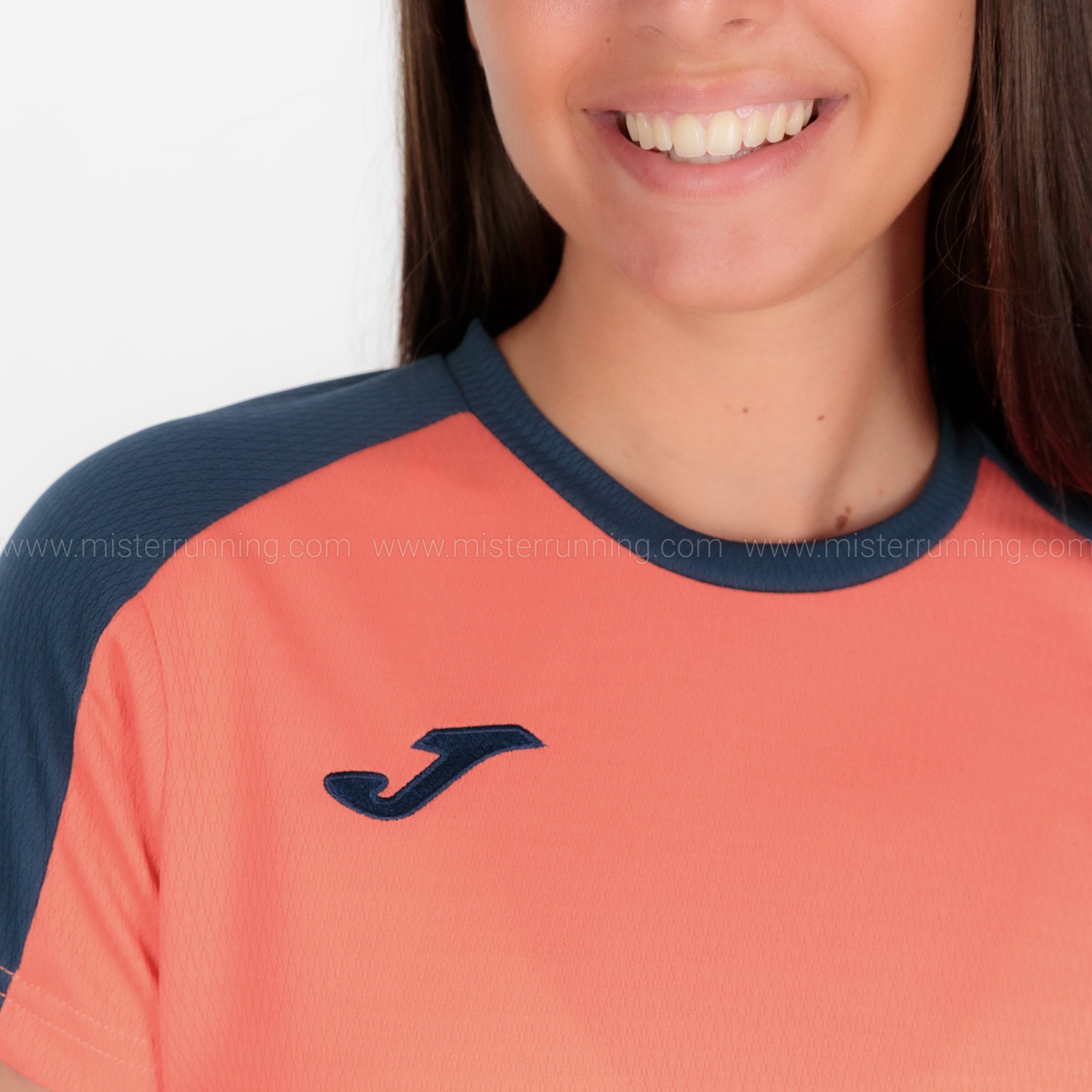 Joma Eco Championship Logo T-Shirt - Fluor Orange/Navy