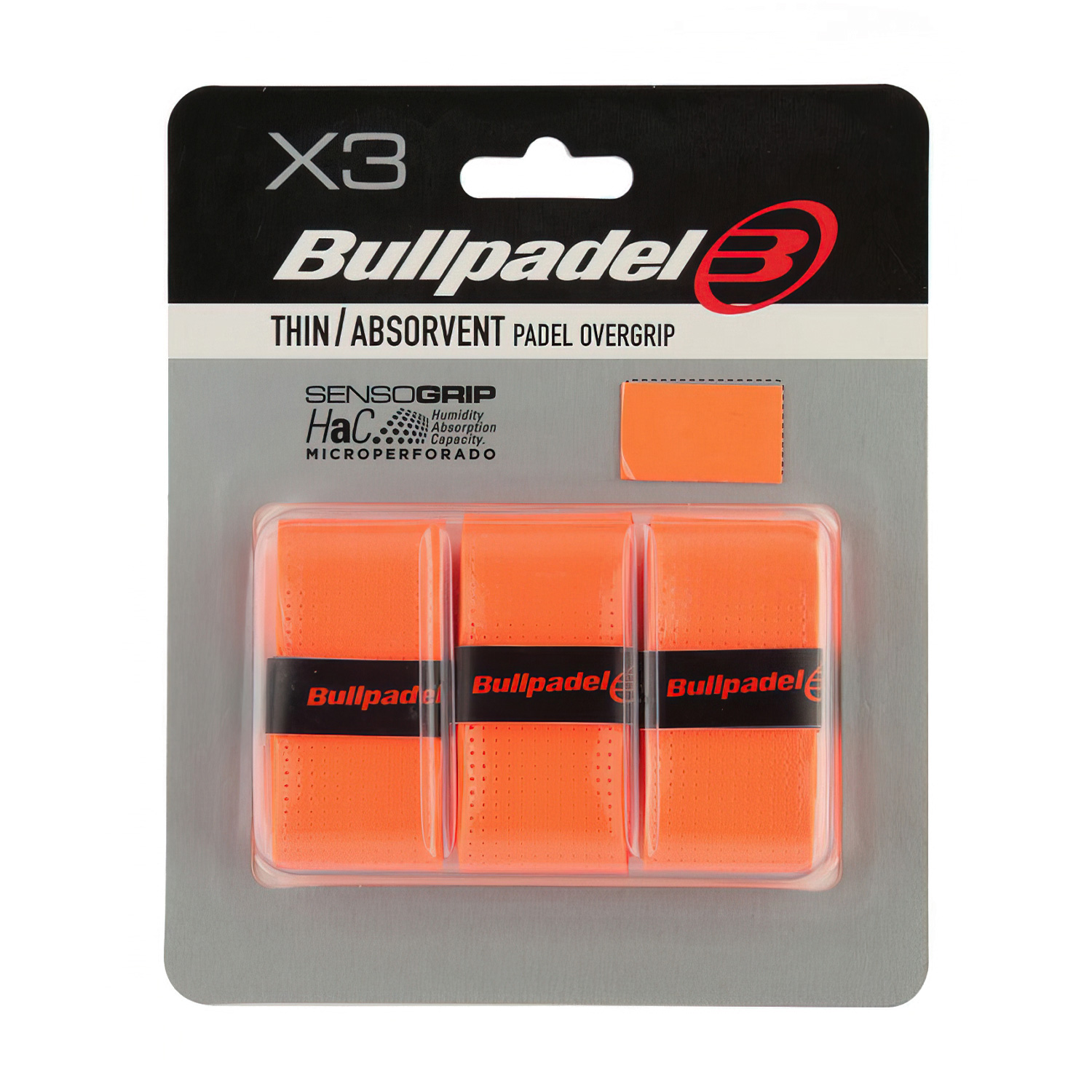 Bullpadel GB-1705 Thin Absorvent Sobregrips - Naranja Fluor