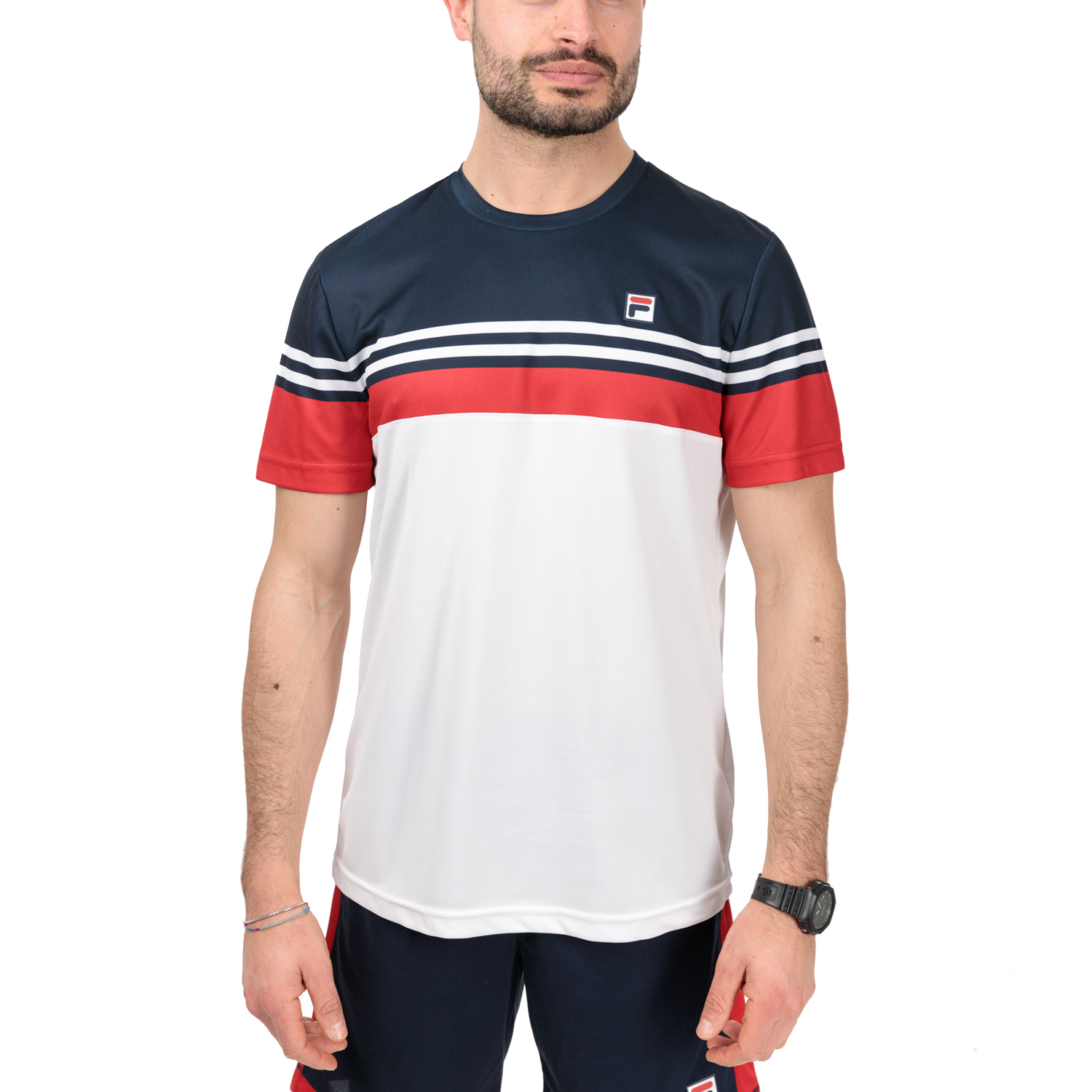 Fila Malte Camiseta - White/Red