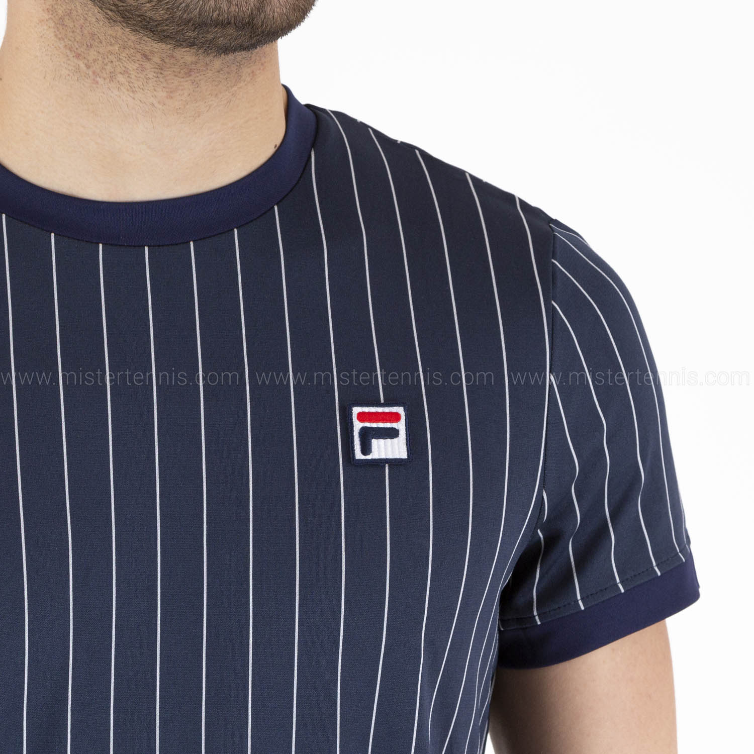 Fila Stripes Camiseta - Navy/White