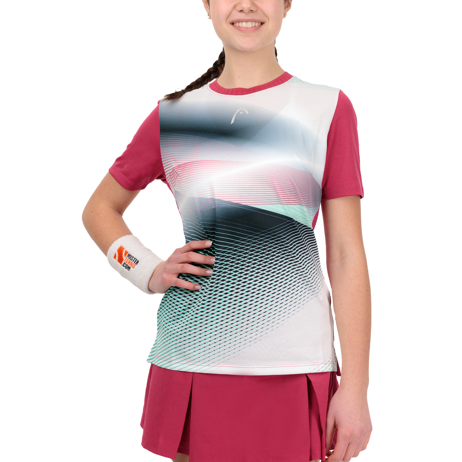 HEAD Performance Logo Graphic Maglietta - Mulberry/Print Perf W