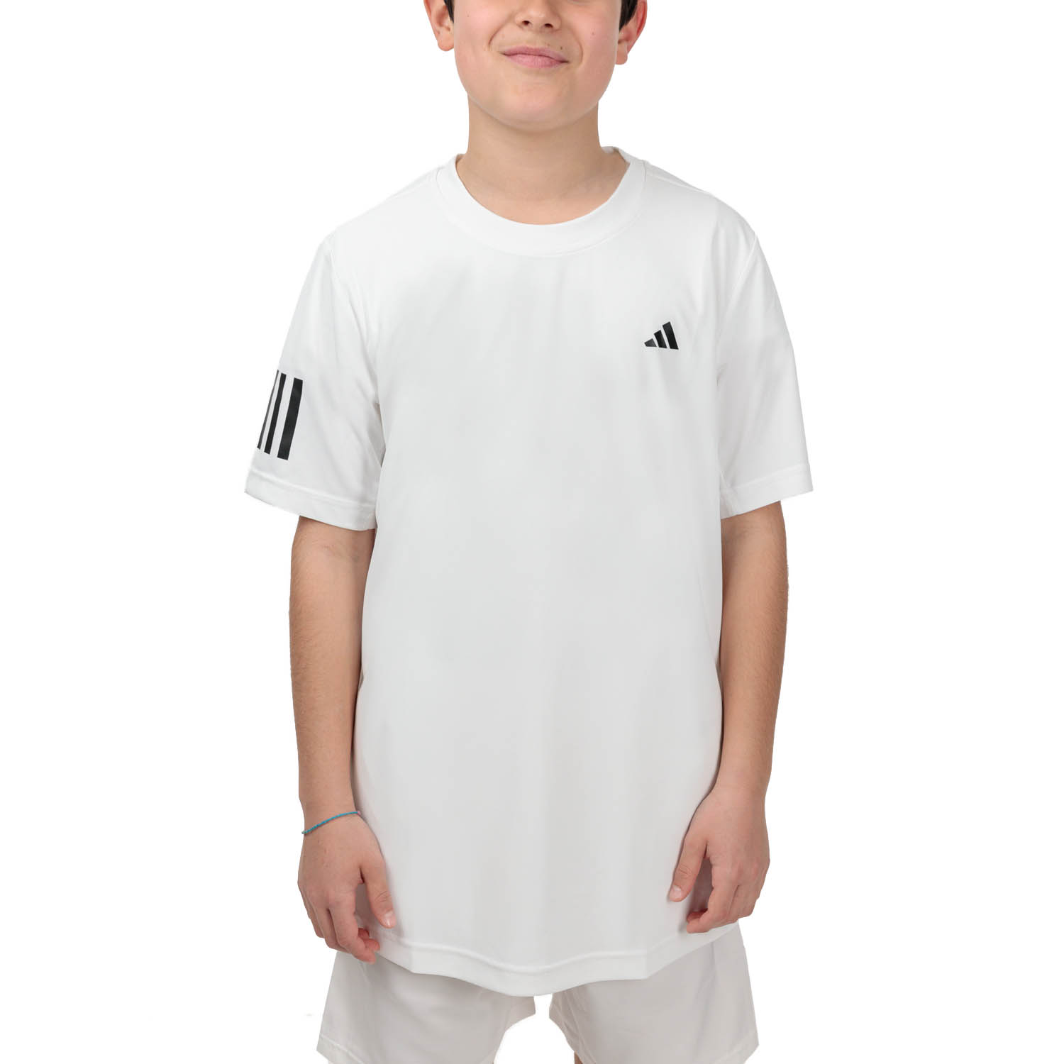 adidas Club 3 Stripes T-Shirt Boy - White