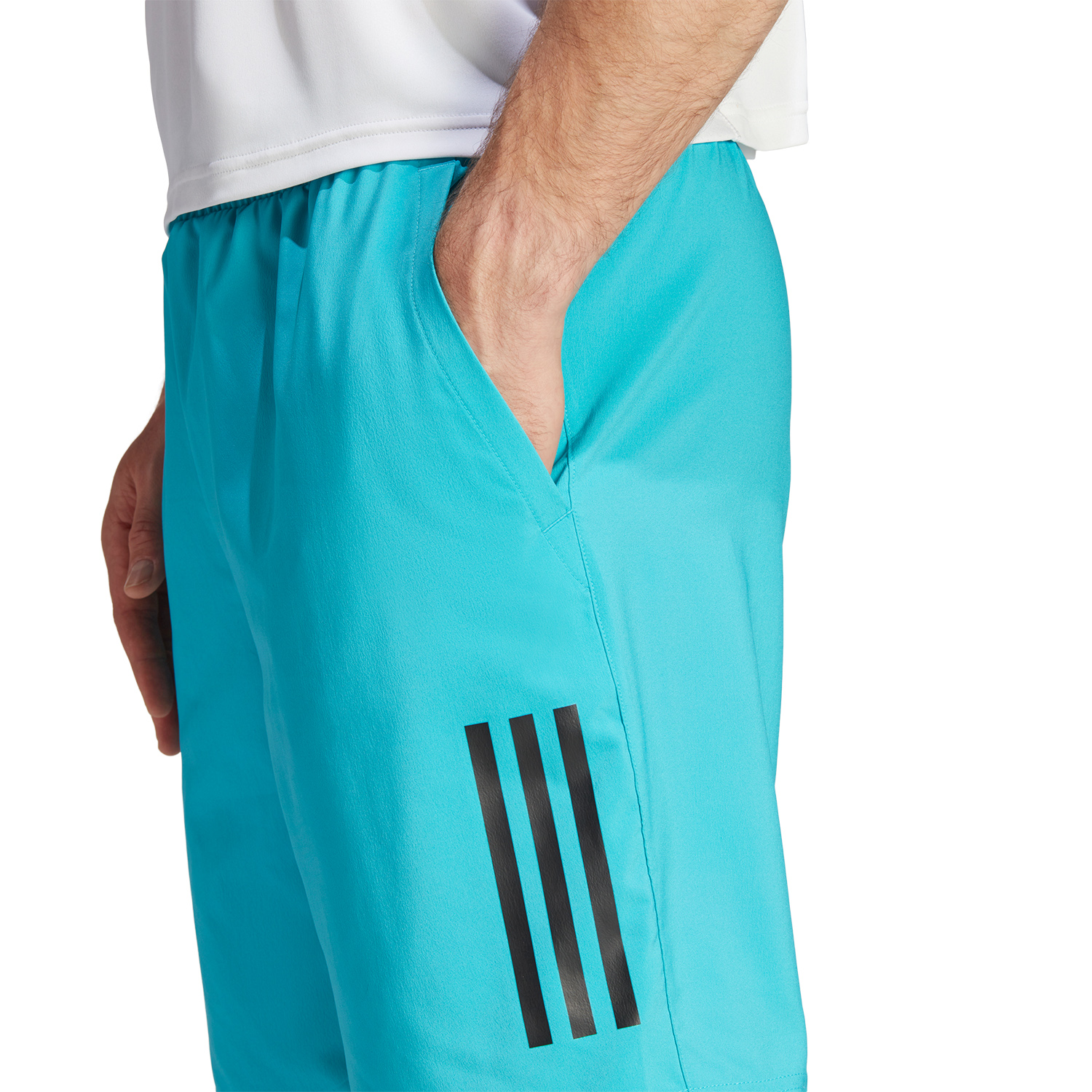 adidas Club 3 Stripes 8in Shorts - Lucid Cyan
