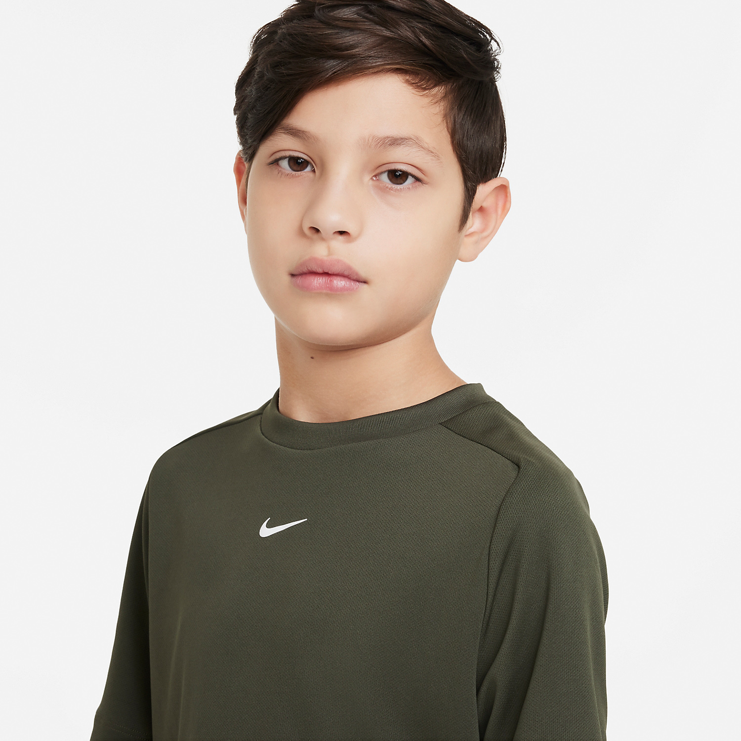 Nike Dri-FIT Multi T-Shirt Boy - Cargo Khaki/White