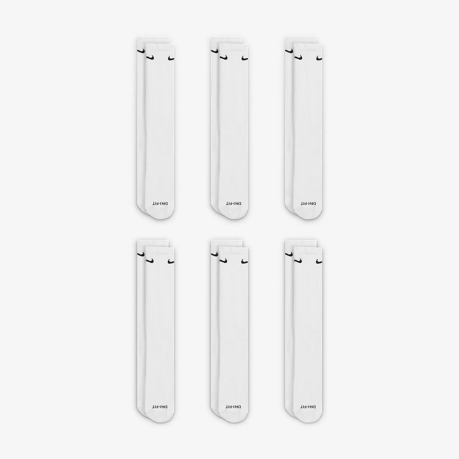 Nike Everyday Plus Cushioned x 6 Calze - White/Black