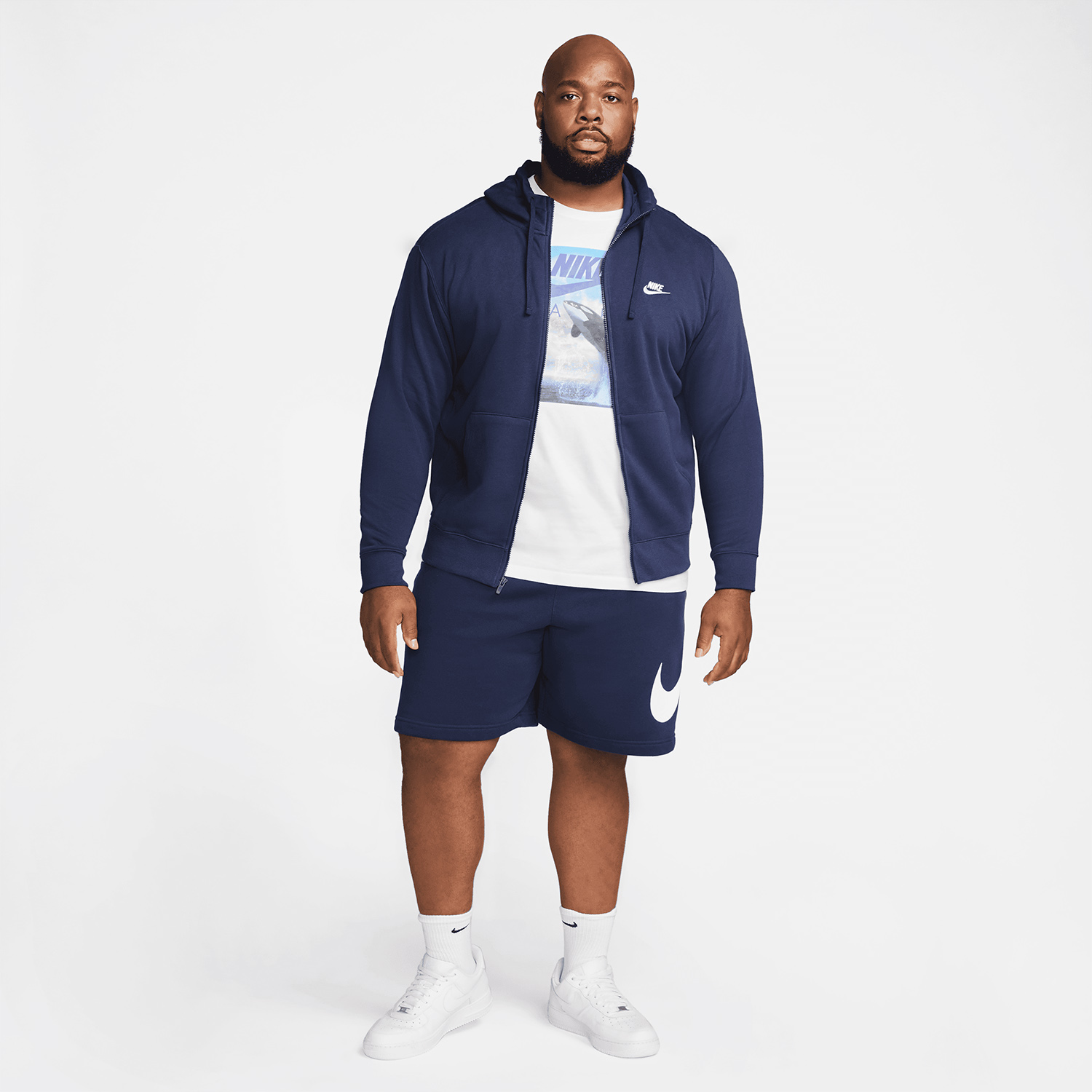 Nike Sportswear Club Felpa - Midnight Navy/White