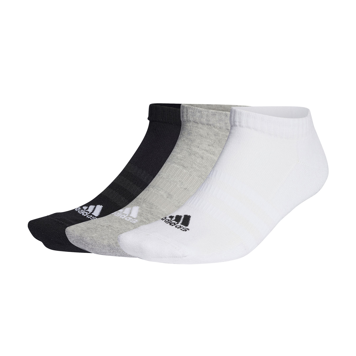 adidas Cushioned x 3 Calze - Medium Grey Heather/White/Black