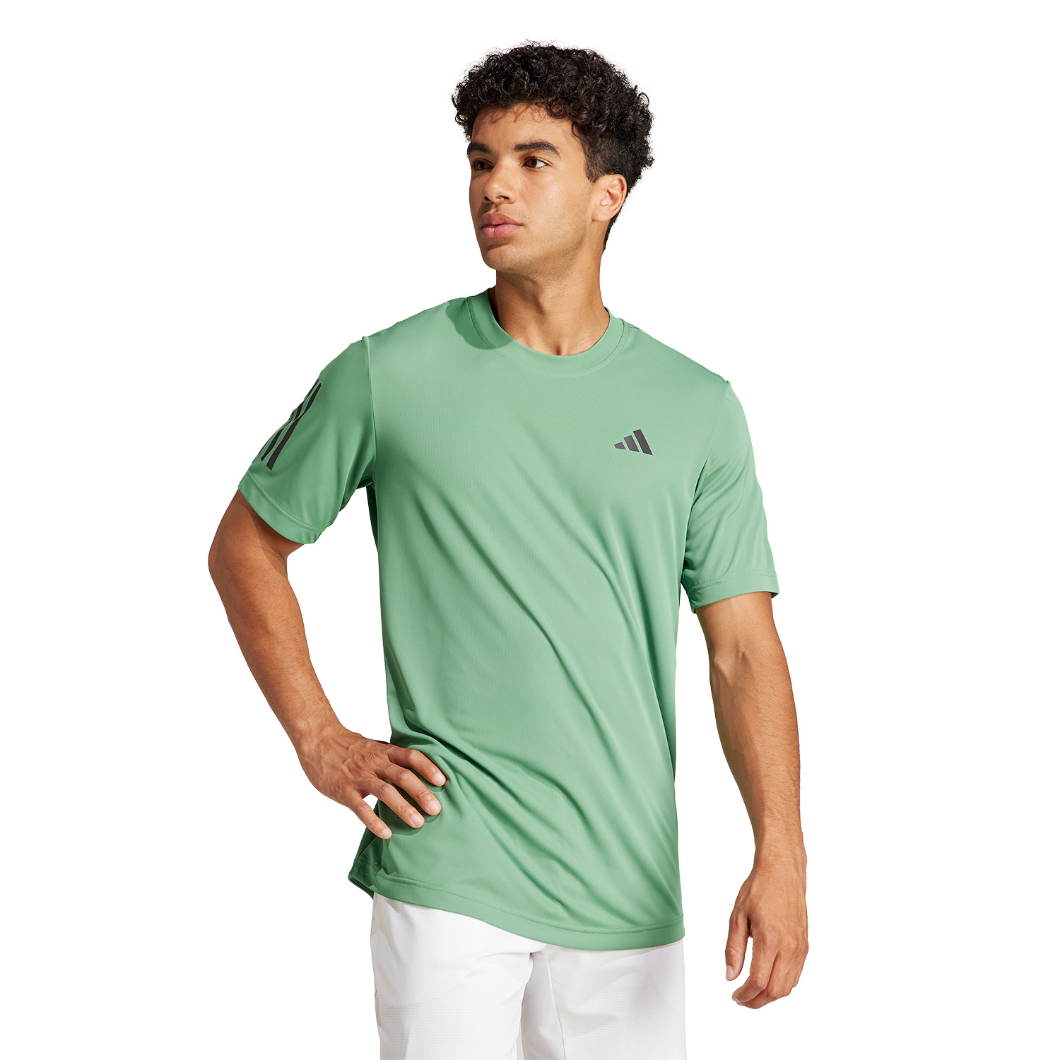 adidas Club 3 Stripes T-Shirt - Preloved Green