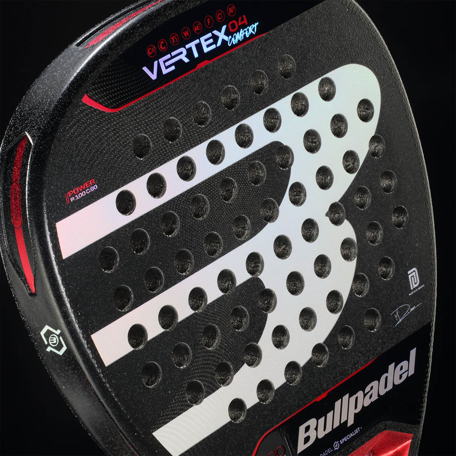 Bullpadel Vertex 04 Comfort Padel - Black/Red