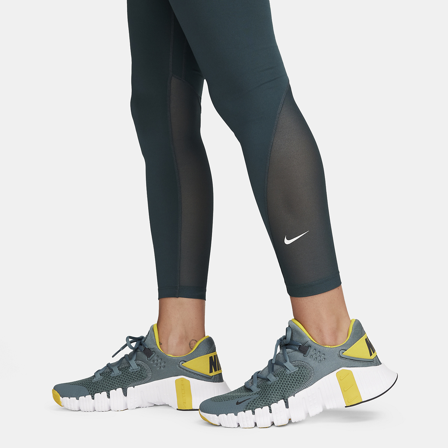Nike One Mid Rise 7/8 Tights - Deep Jungle/White