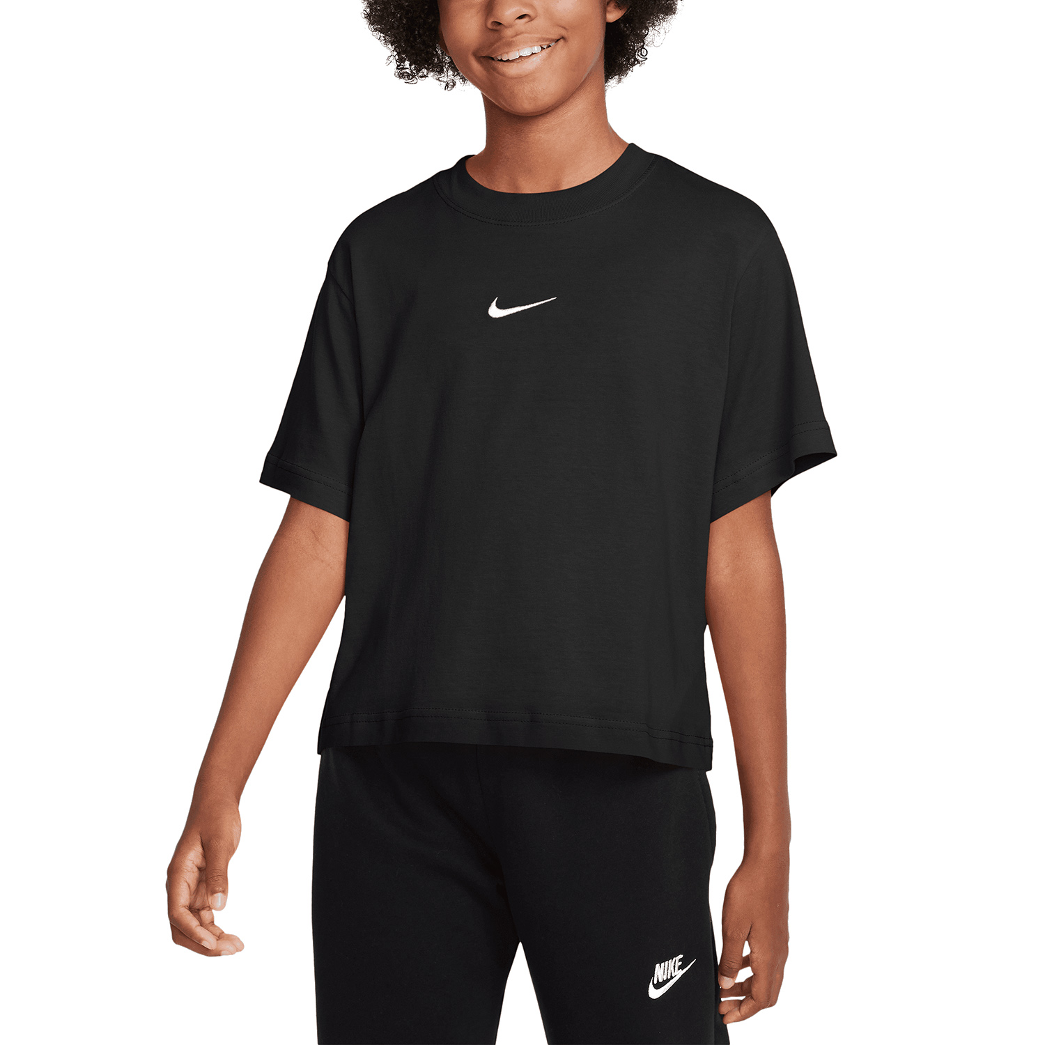 Nike Swoosh Maglietta Bambina - Black/White