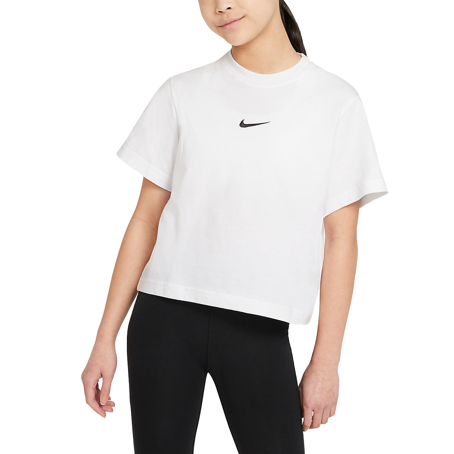 Nike Swoosh Camiseta Niña - White/Black