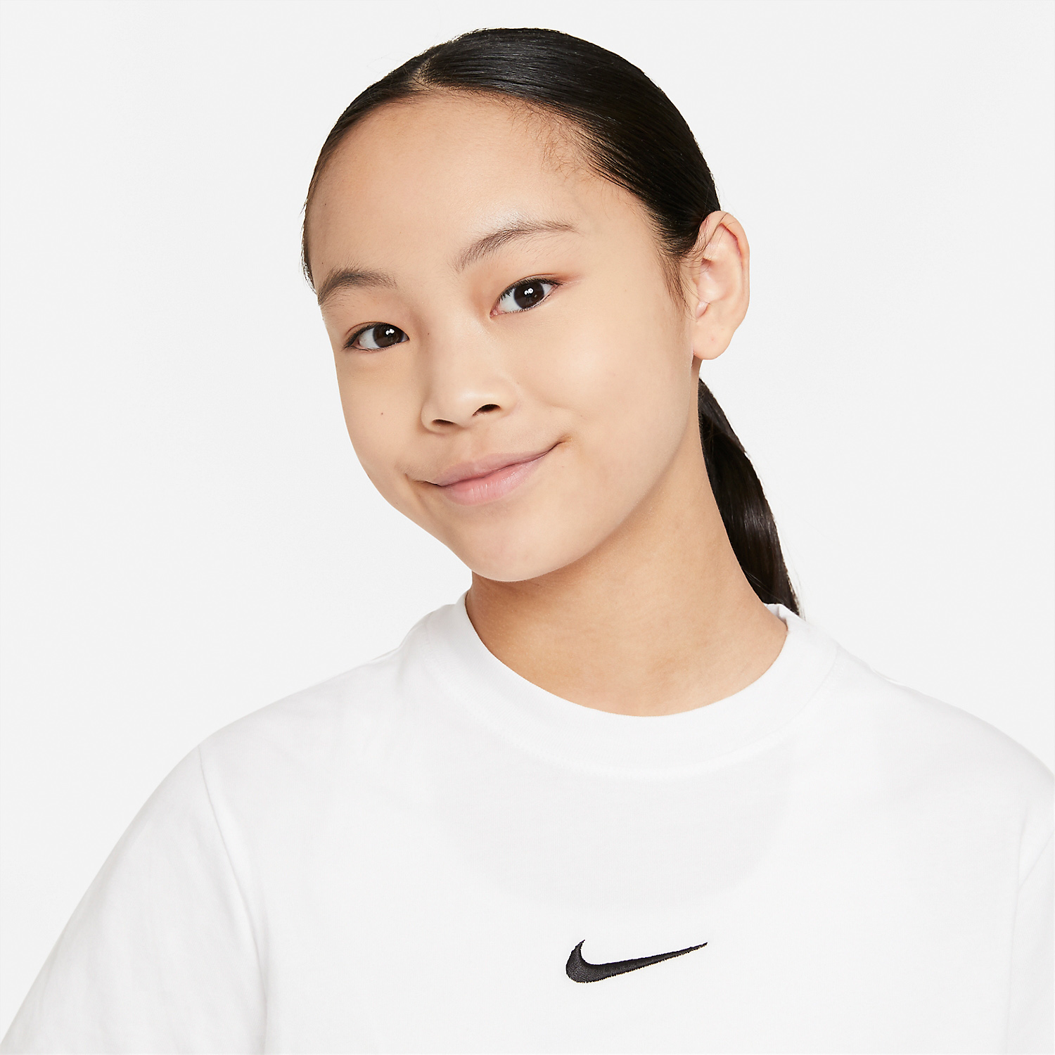 Nike Swoosh T-Shirt Girl - White/Black