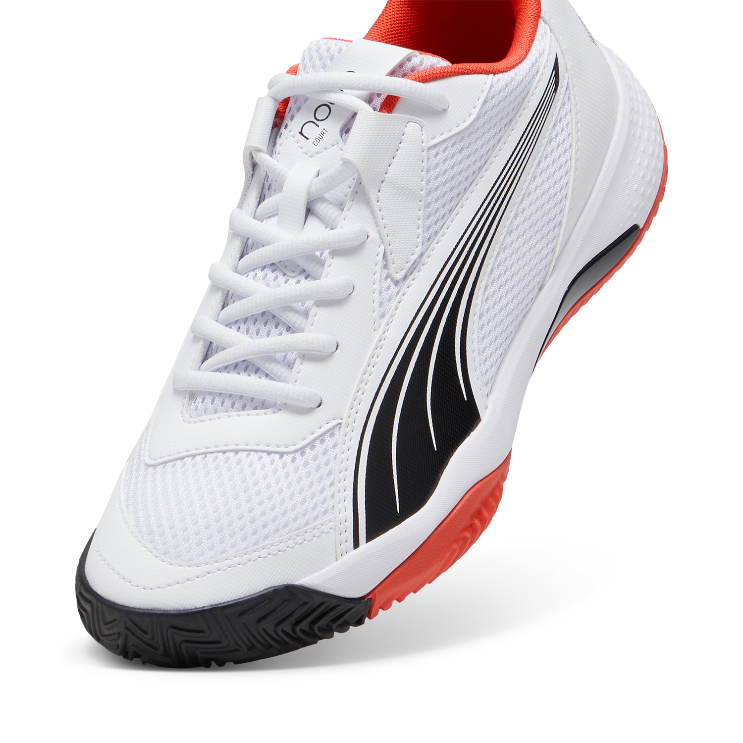 Puma NOVA Court Men's Padel Shoes - White/Black/Active Red