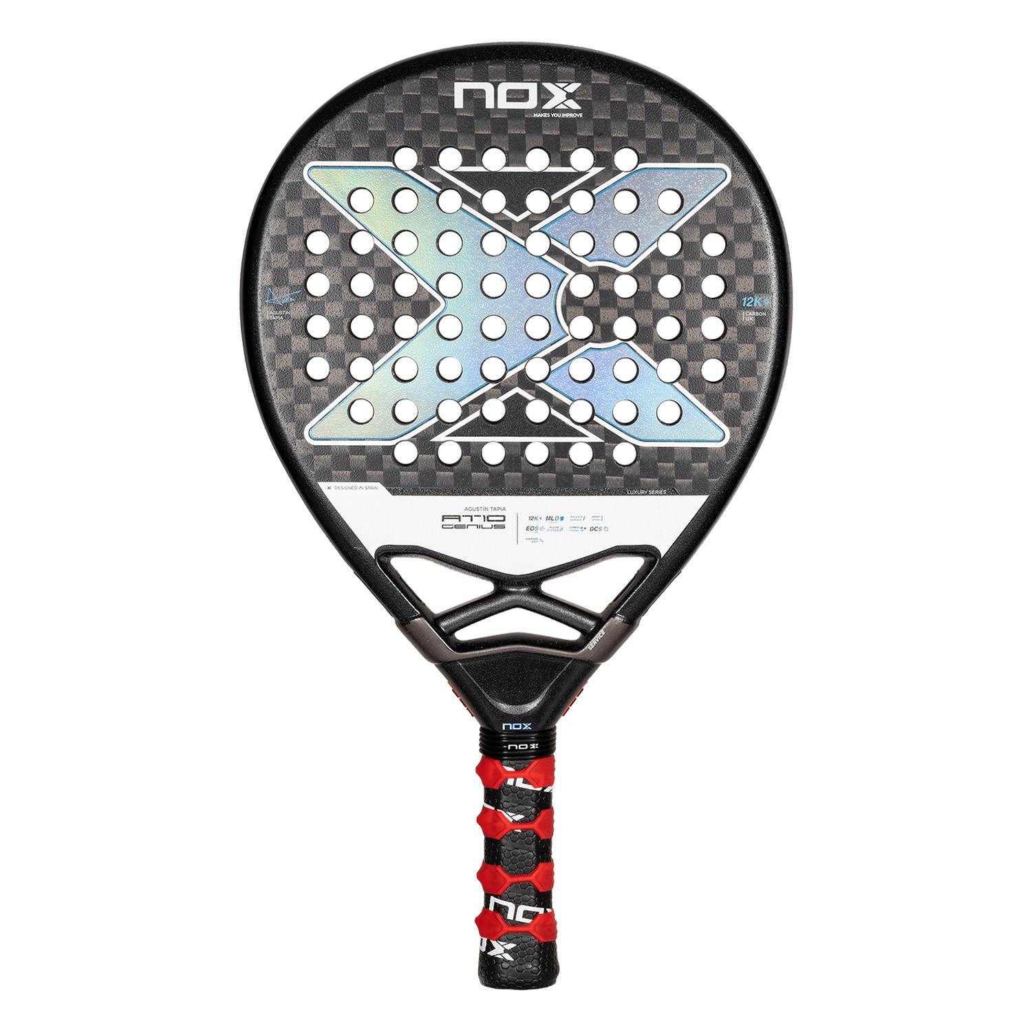 NOX AT10 Genius 12K Padel Racket - Black/Blue