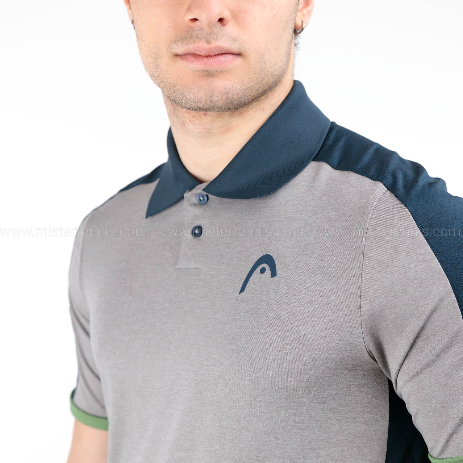 HEAD Play Tech Polo - Grey/Celery Green