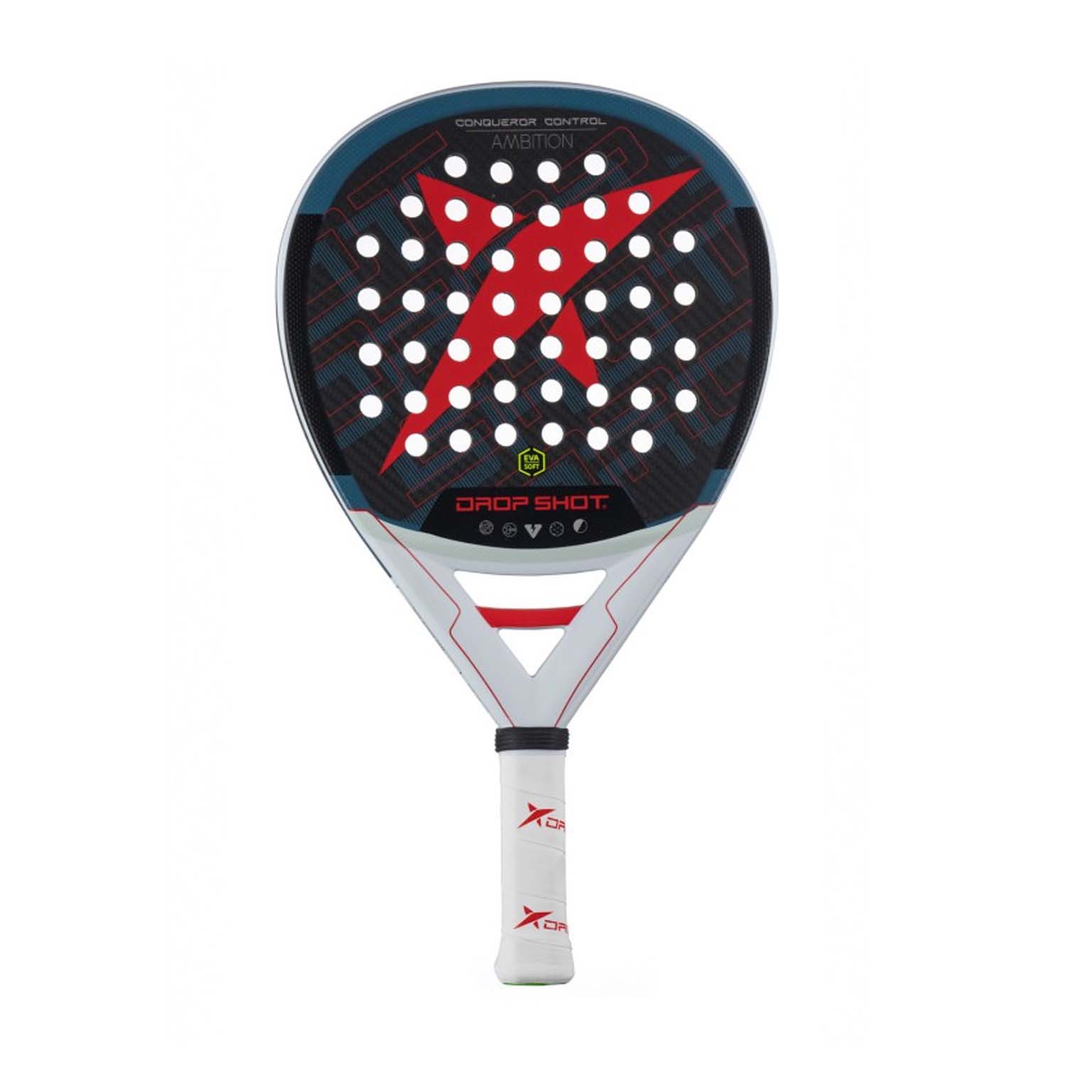 Drop Shot Conqueror Control Padel - White/Blue/Red
