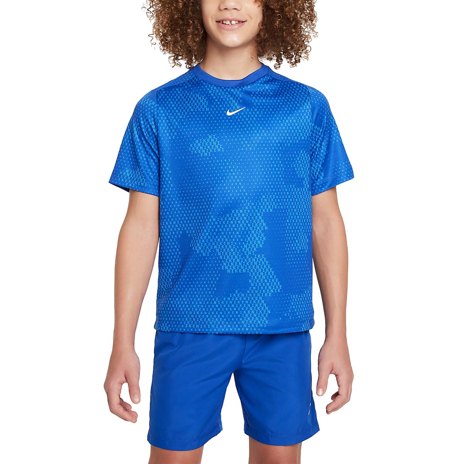 Nike Dri-FIT Multi Camo Camiseta Niño - Game Royal/White