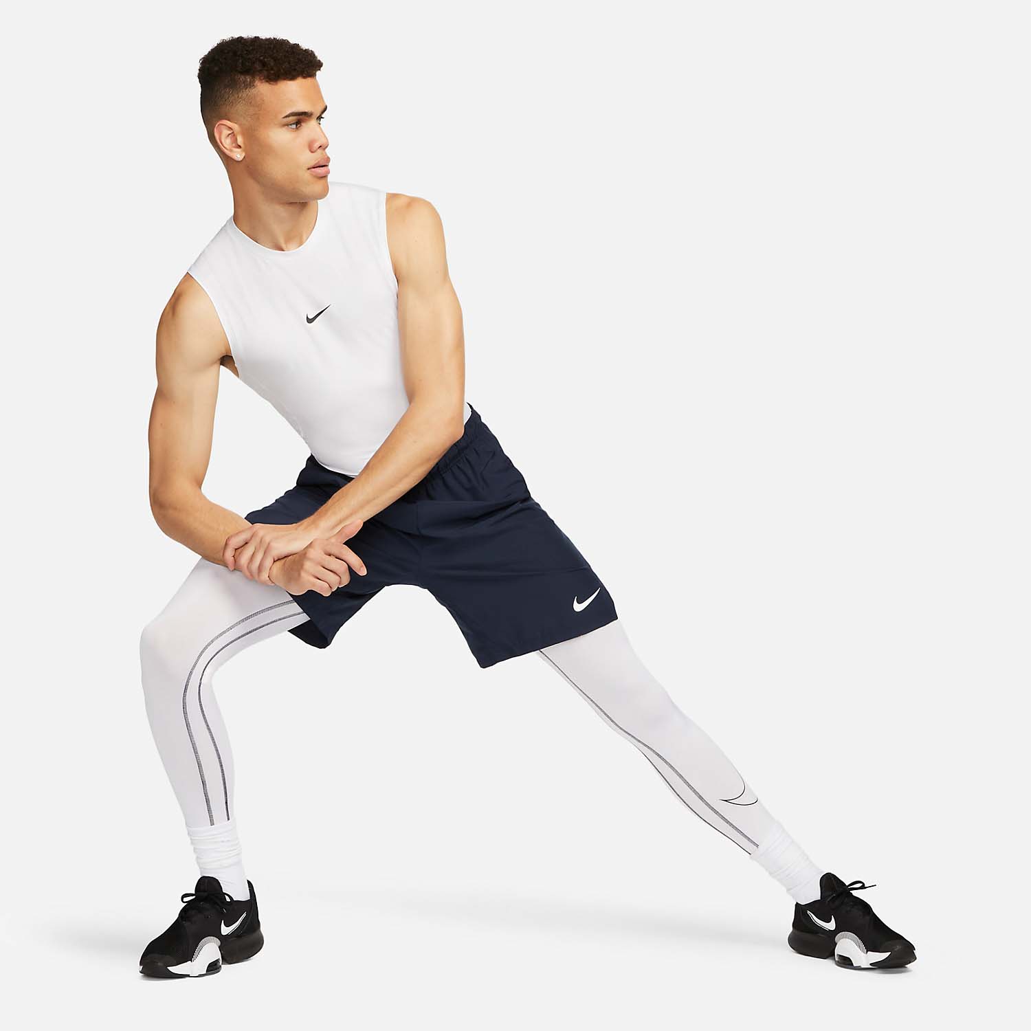 Nike Pro Dri-FIT Logo Top - White/Black