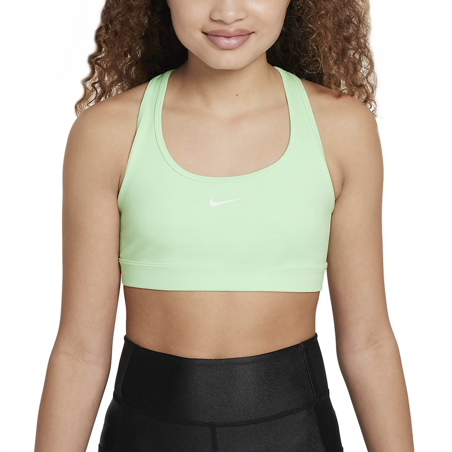 Nike Swoosh Logo Sports Bra Girl - Vapor Green/White