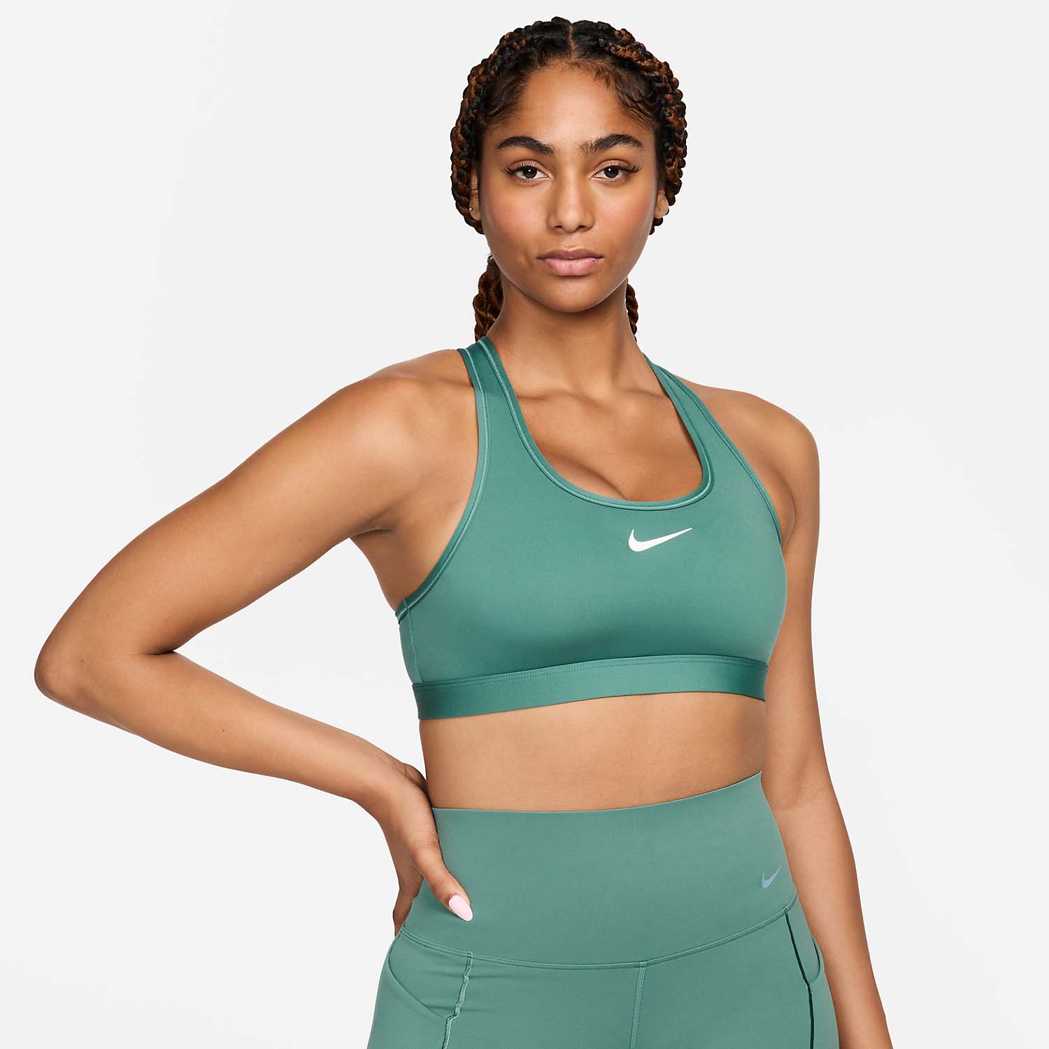 Nike Swoosh Sports Bra - Bicoastal/White