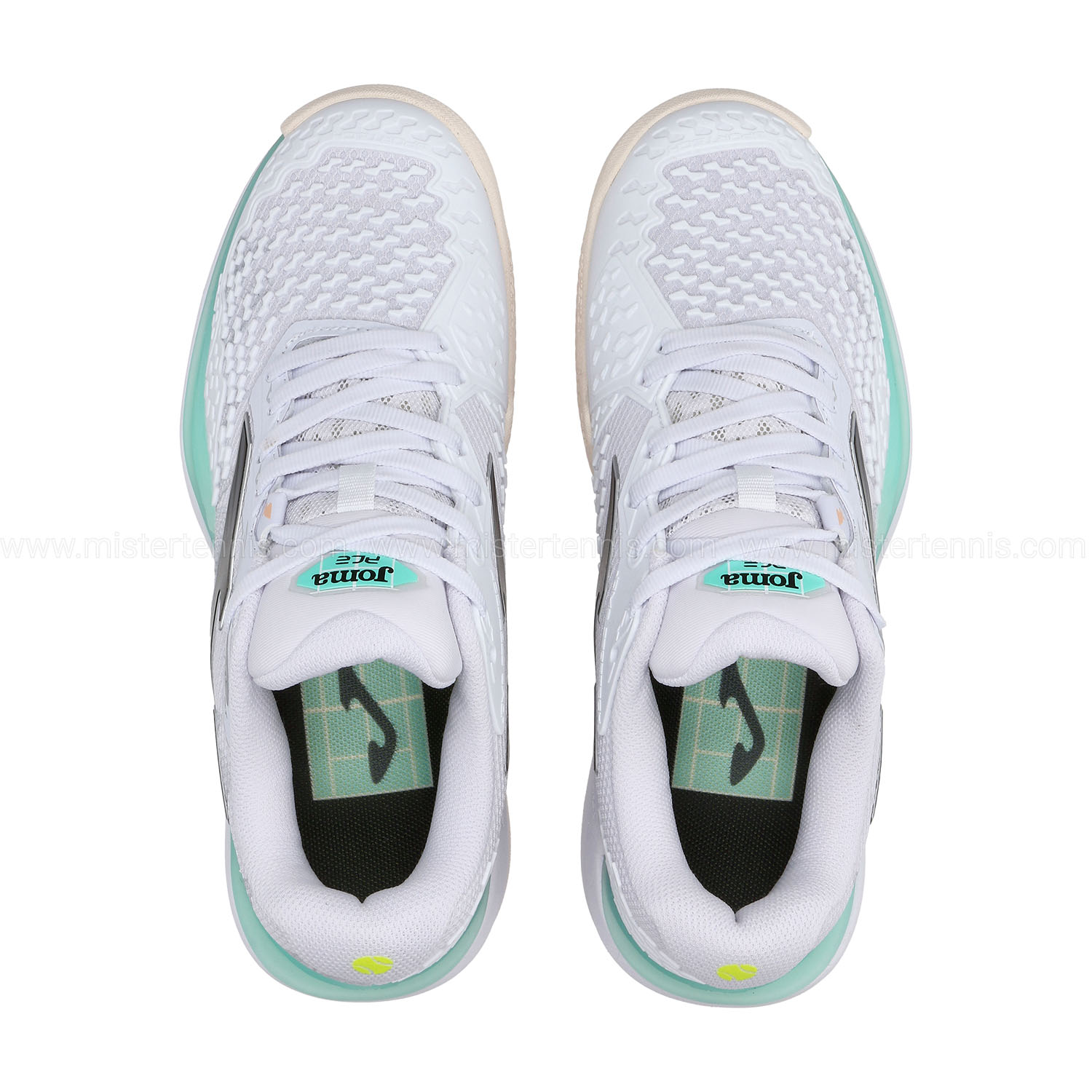 Joma Ace Carbon Clay Women's Tennis Shoes - White/Green
