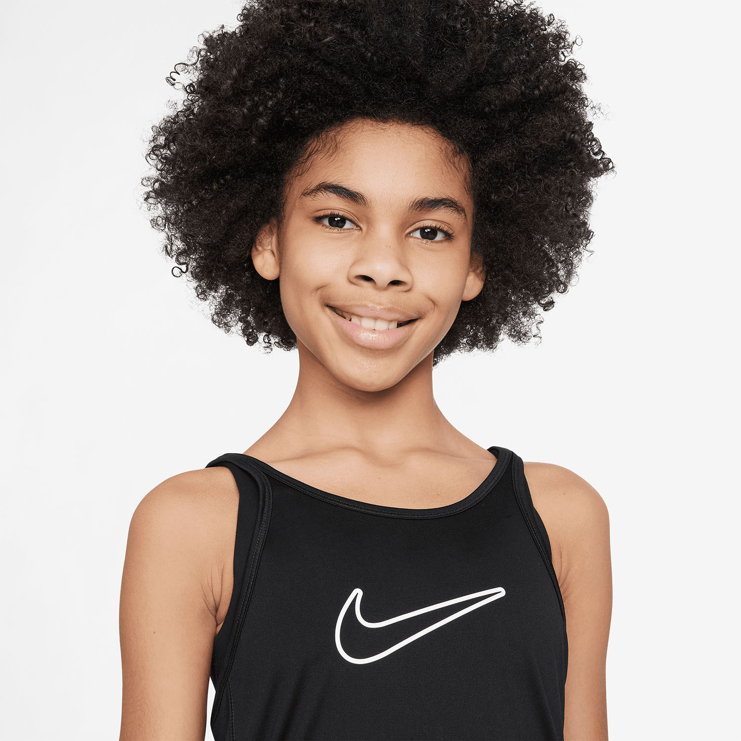 Nike One Swoosh Top Niña - Black/White