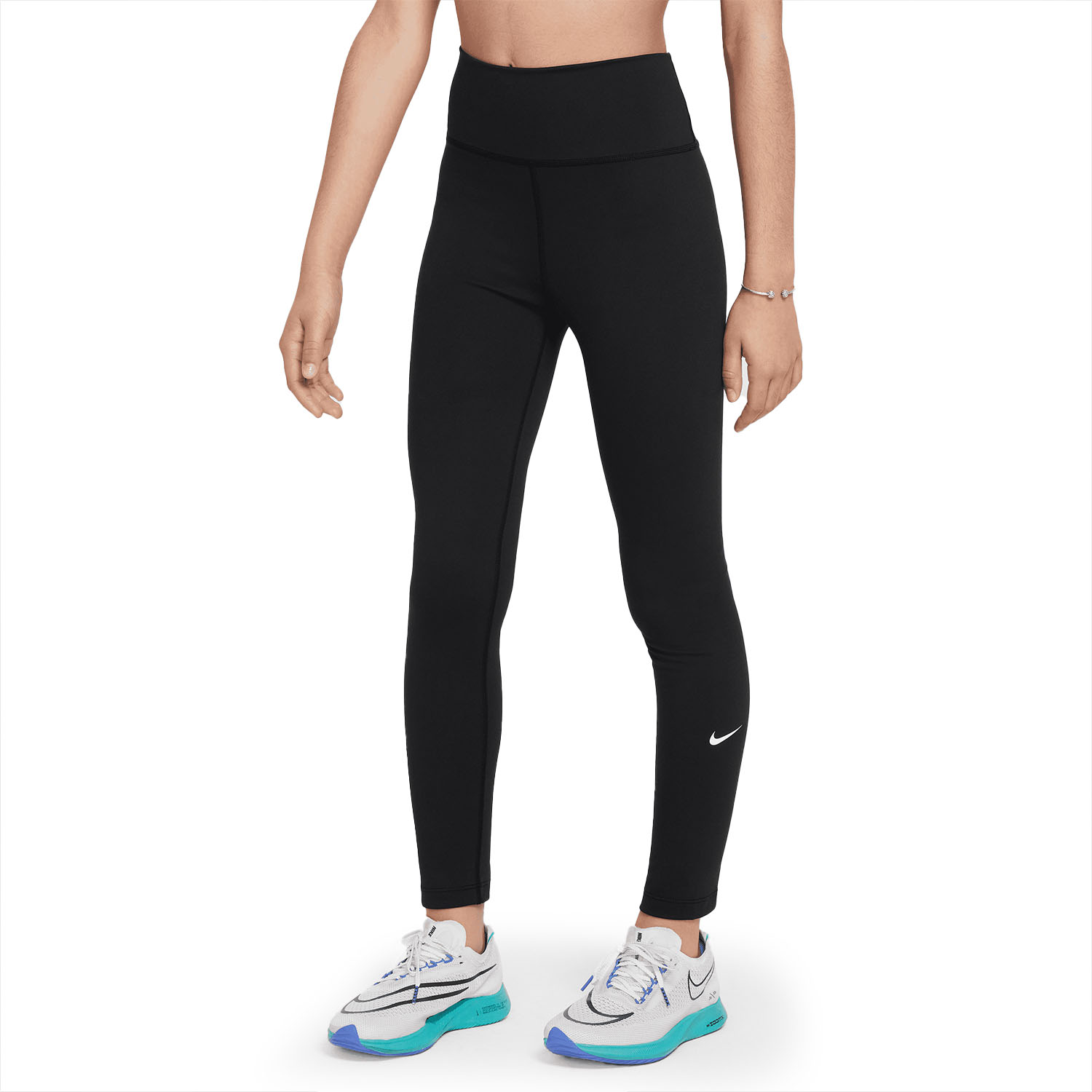 Nike One Swoosh Tights Niña - Black/White