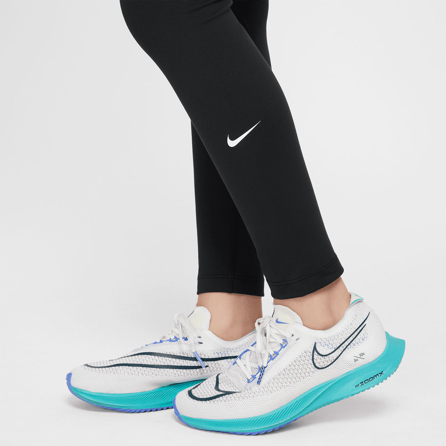 Nike One Swoosh Tights Niña - Black/White