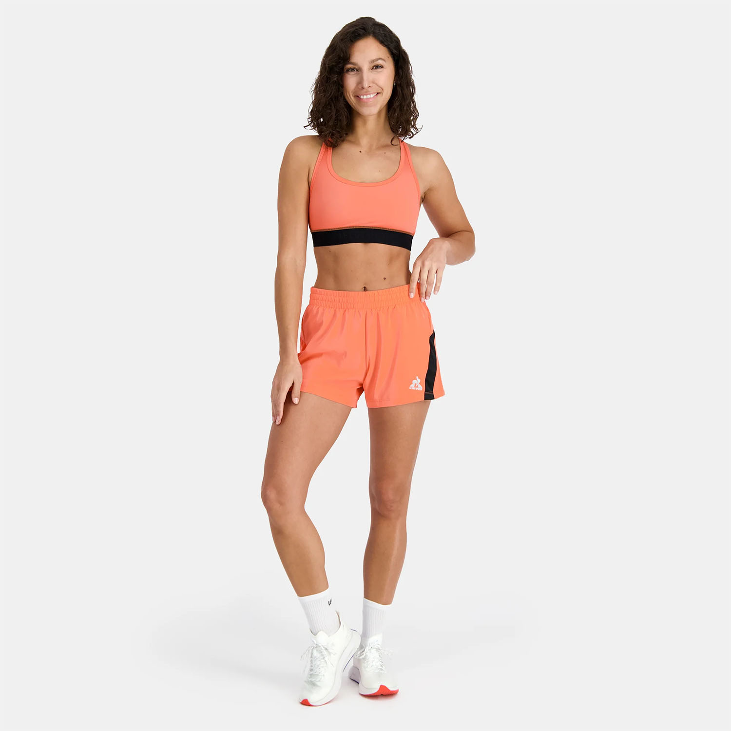 Le Coq Sportif Court 3.5in Shorts - Orange/Black