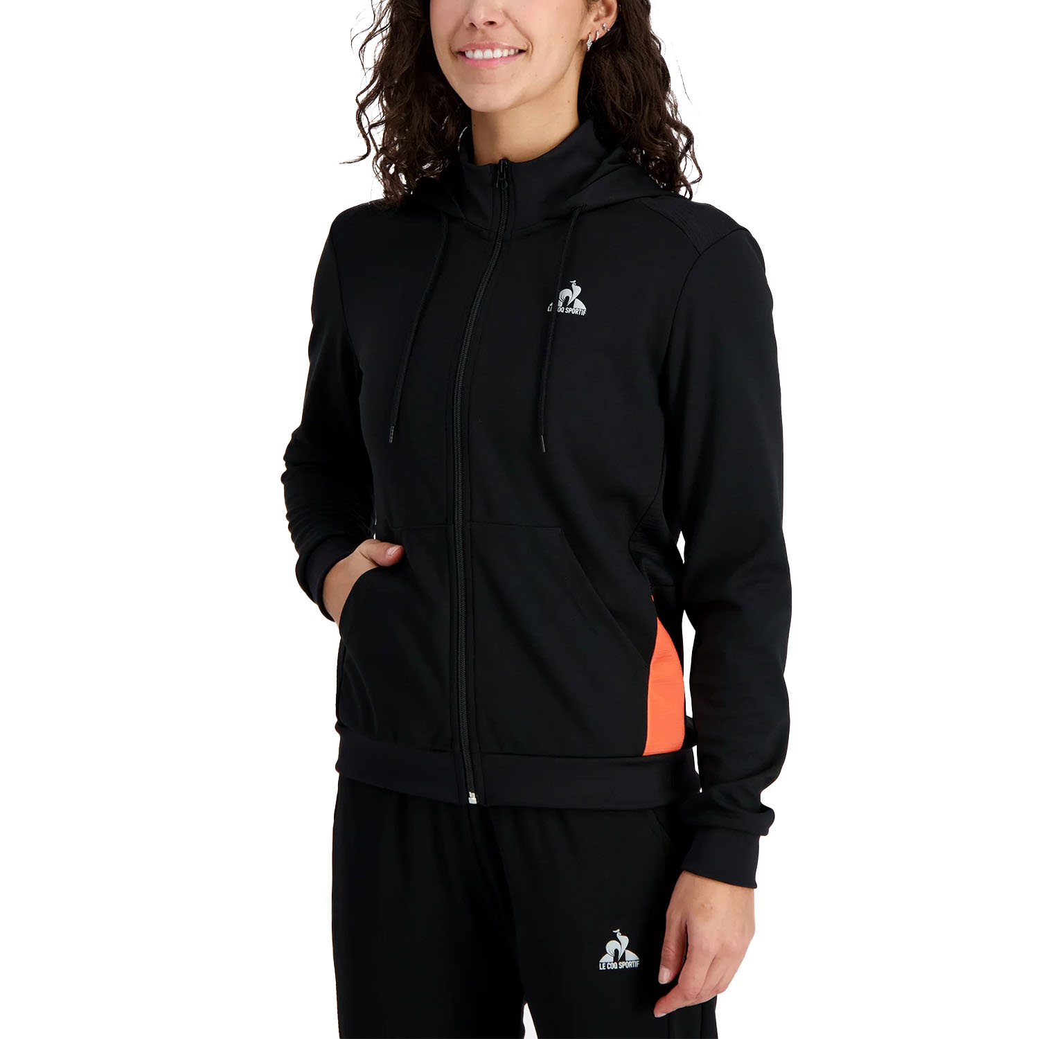 Le Coq Sportif Court Sudadera - Black/Orange