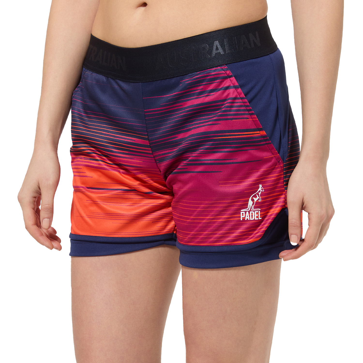 Australian Gradient Lines 2 in 1 4in Shorts - Blu Cosmo