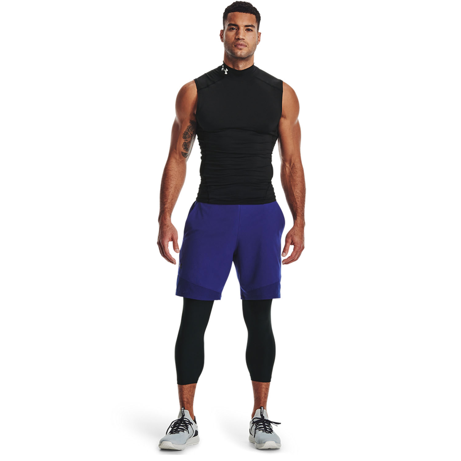 Under Armour HeatGear 3/4 Mallas - Black/White