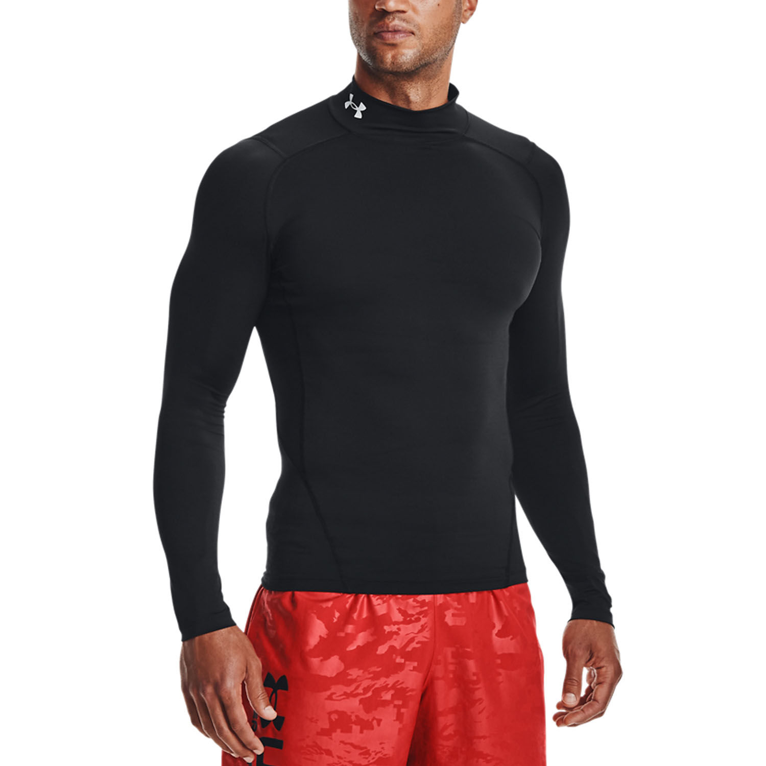 Under Armour HeatGear Mock Camisa - Black/White