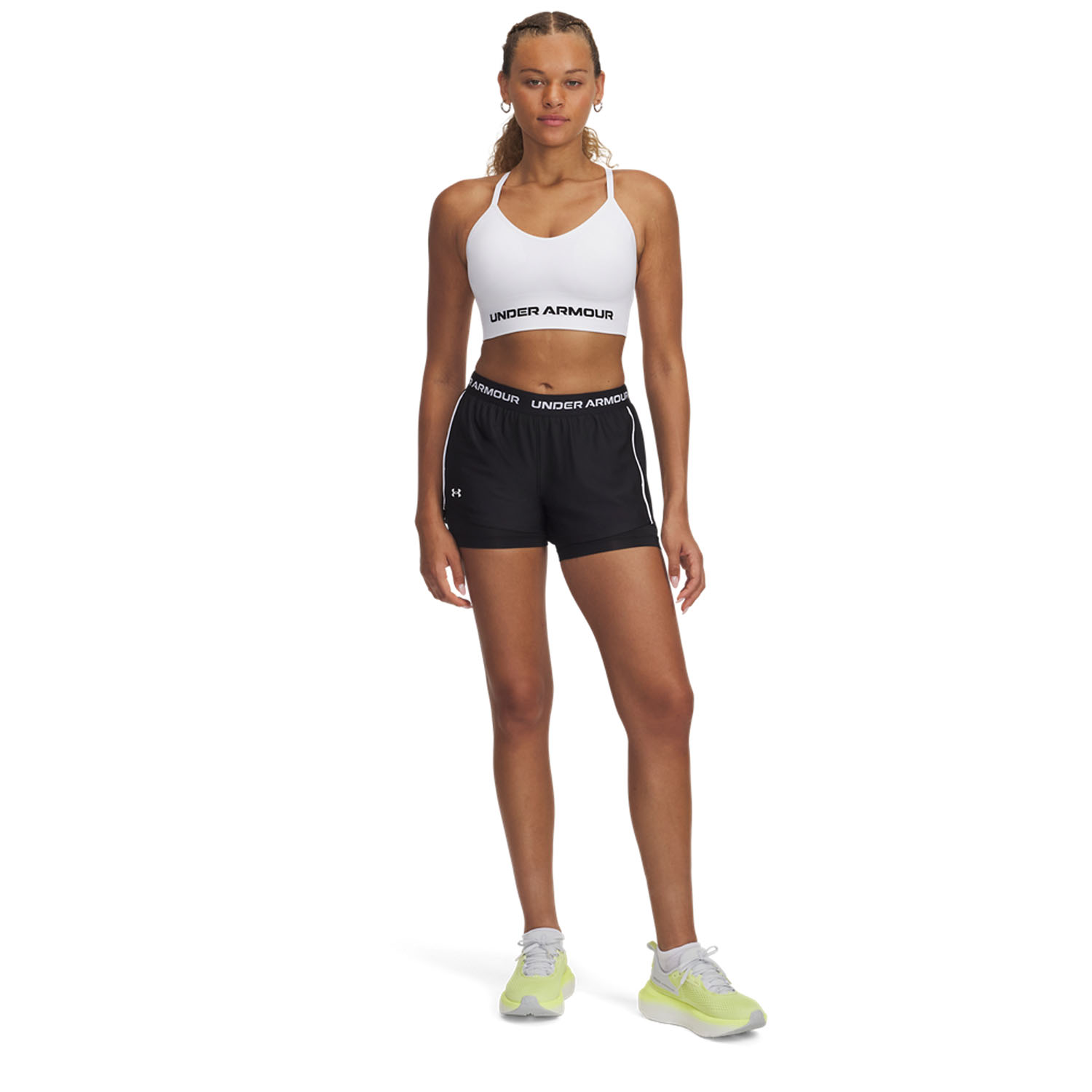 Under Armour Tech Play Up 2 in 1 3in Shorts - Black/White