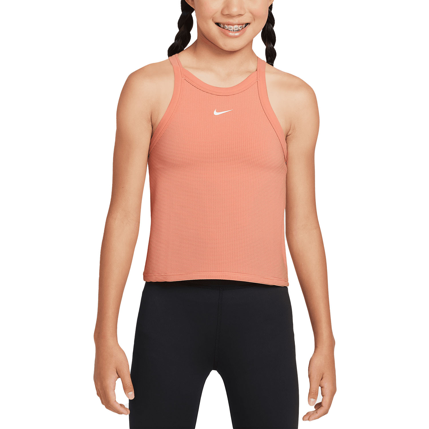 Nike Logo Top Niña - Apricot Agate/White